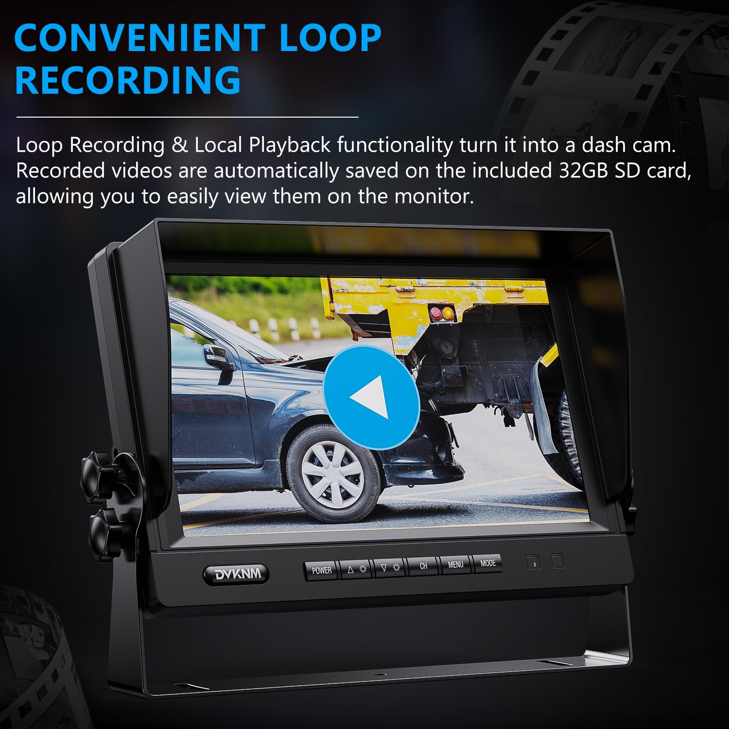 DVKNM Ultimate 9" AHD IPS Monitor 1080P HD DVR Recording Dual Split Backup Camera Complete Kit for Car Truck RV IP69 Waterproof Camera Sharp Rear View Split Image Included 32G SD Card Easy DIY Install