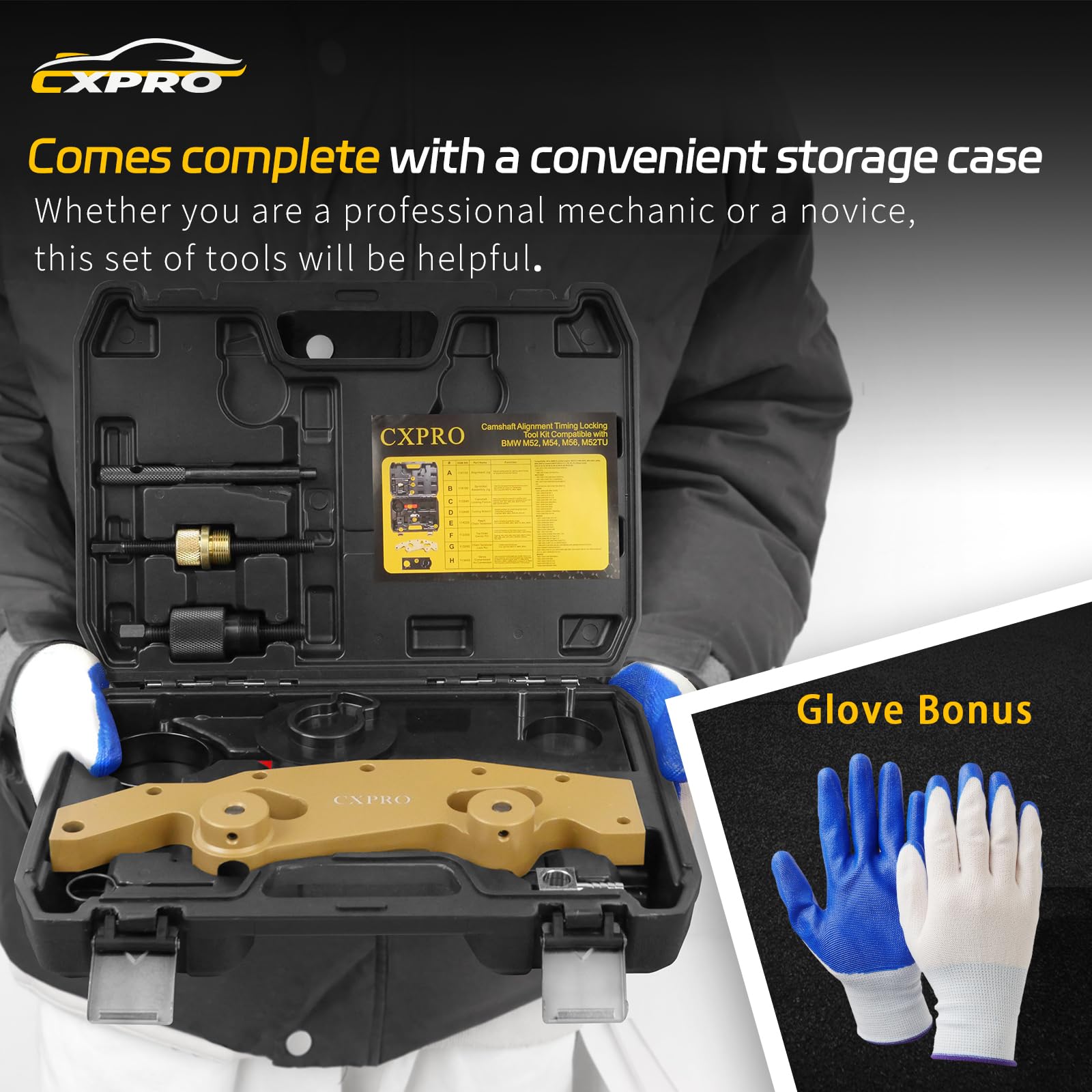 CXPRO Double Vanos Camshaft Alignment Timing Locking Tool Kit, Engine Timing Tool Set Compatible with BMW M52, M54, M56, M52TU