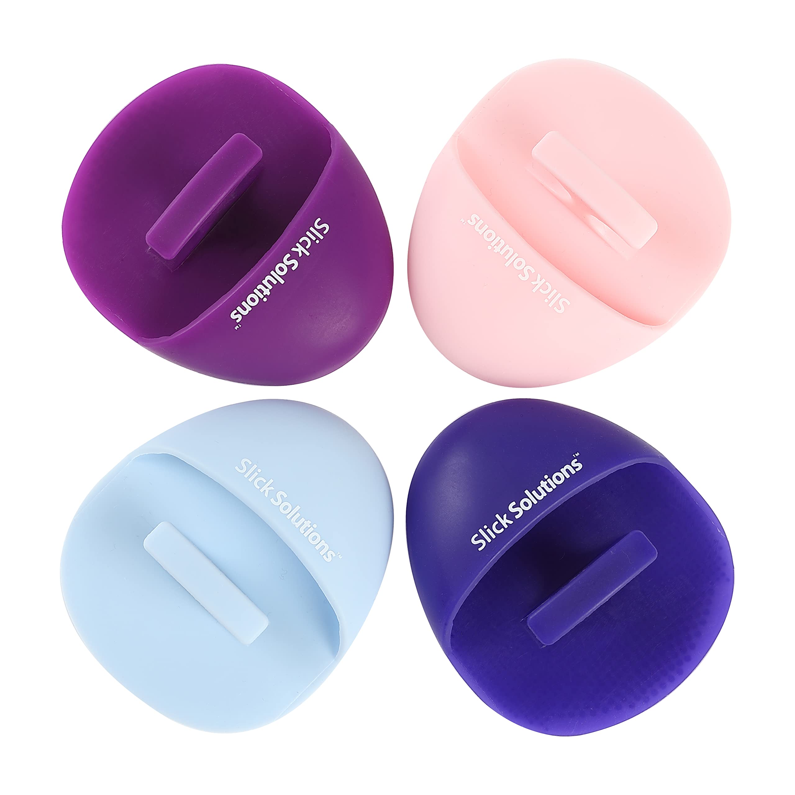 Slick- Silicone Facial Cleansing Brush, 4 Pack, Silicone Face Scrubber Exfoliator, Face Exfoliator Scrubber, Facial Scrubber for Face Cleanser Brush, Exfoliating Face Scrubber, Face Brush