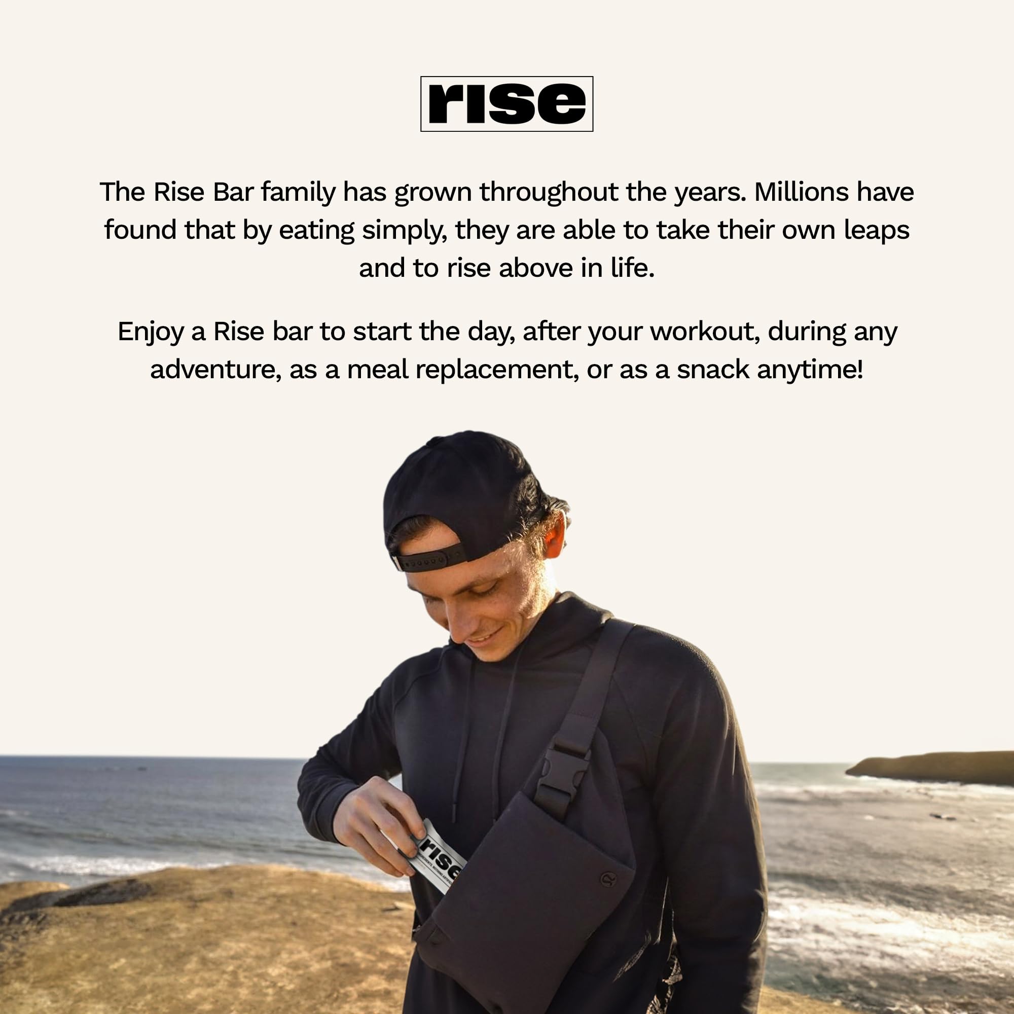 Rise Whey Protein Bars - Chocolatey Almond | Breakfast Bar & Protein Snack 15g Protein 5g Fiber Just 4 Whole Food Ingredients Gluten-Free Soy Free