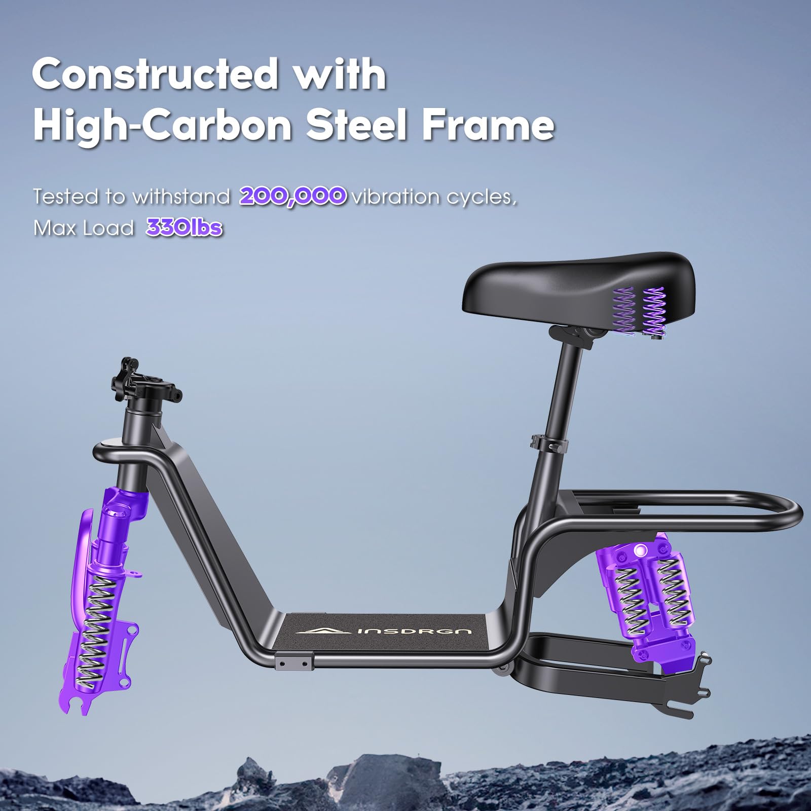 Electric Scooter with Seat for Adults,1000W Peak Power, 35-Mile Range, 20MPH, 14" Tires, Foldable Commuter E-Scooter with Basket for Pets Dogs and Items, 330lbs Max Load