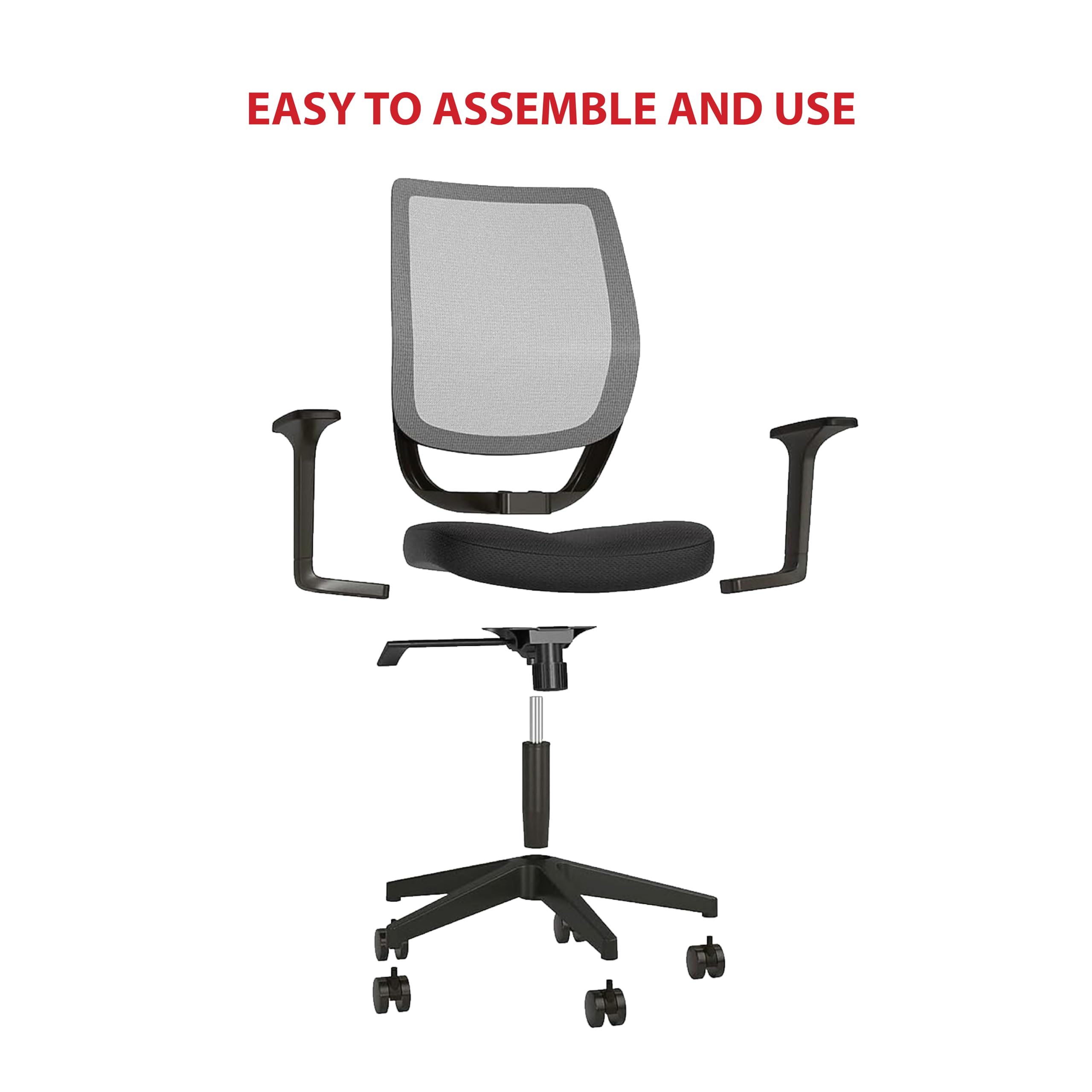 Union & Scale Staples Mesh Back Swivel Office Chair, Ergonomic Fabric Seat, Adjustable Height, Tilt Tension and Tilt Lock, Perfect as an Office or Gaming Chair