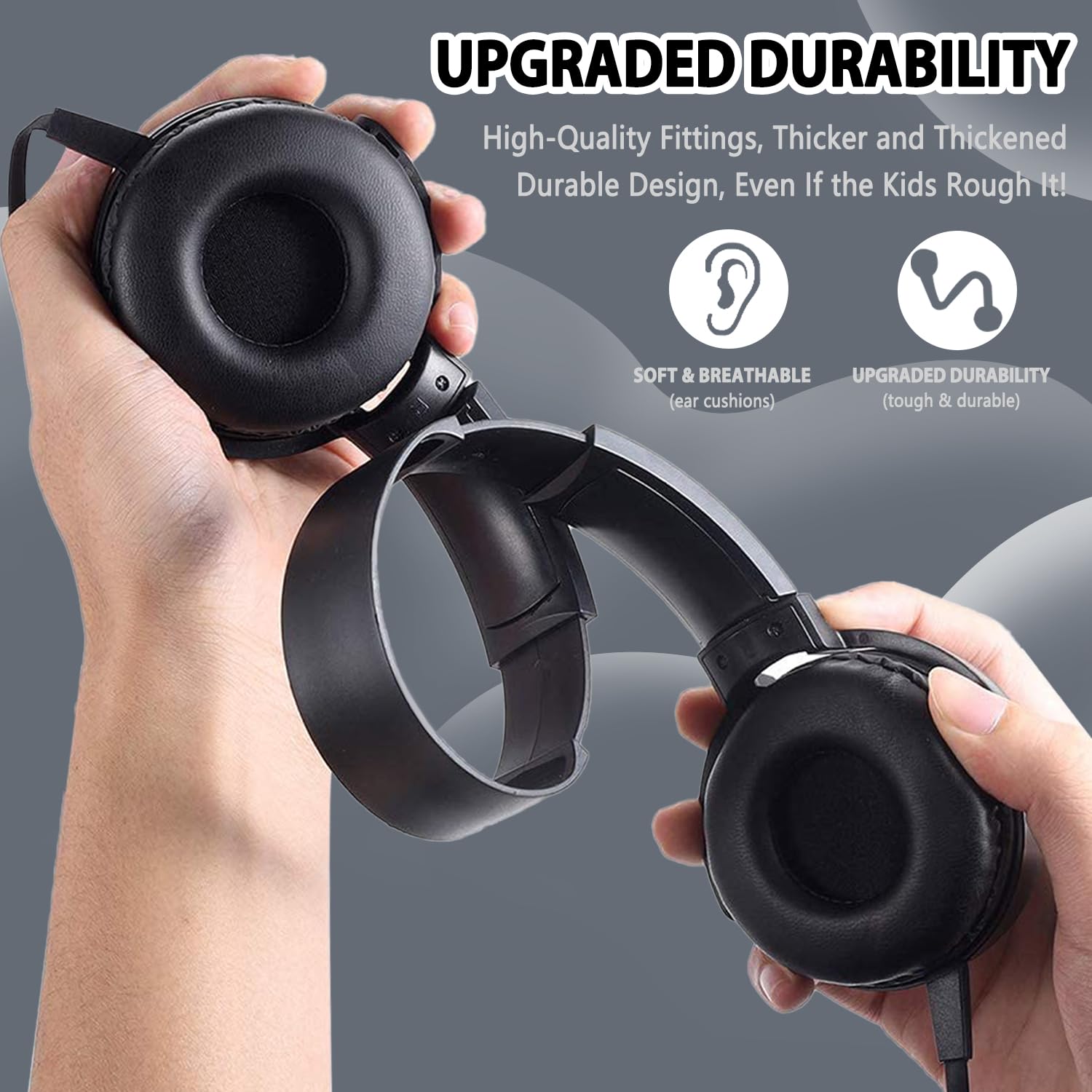 Wensdo Wholesale Bulk Headphones with Microphone 24 Pack for Classroom, Durable Headsets Class Set for School Students Kids and Adult (HY450, Black)