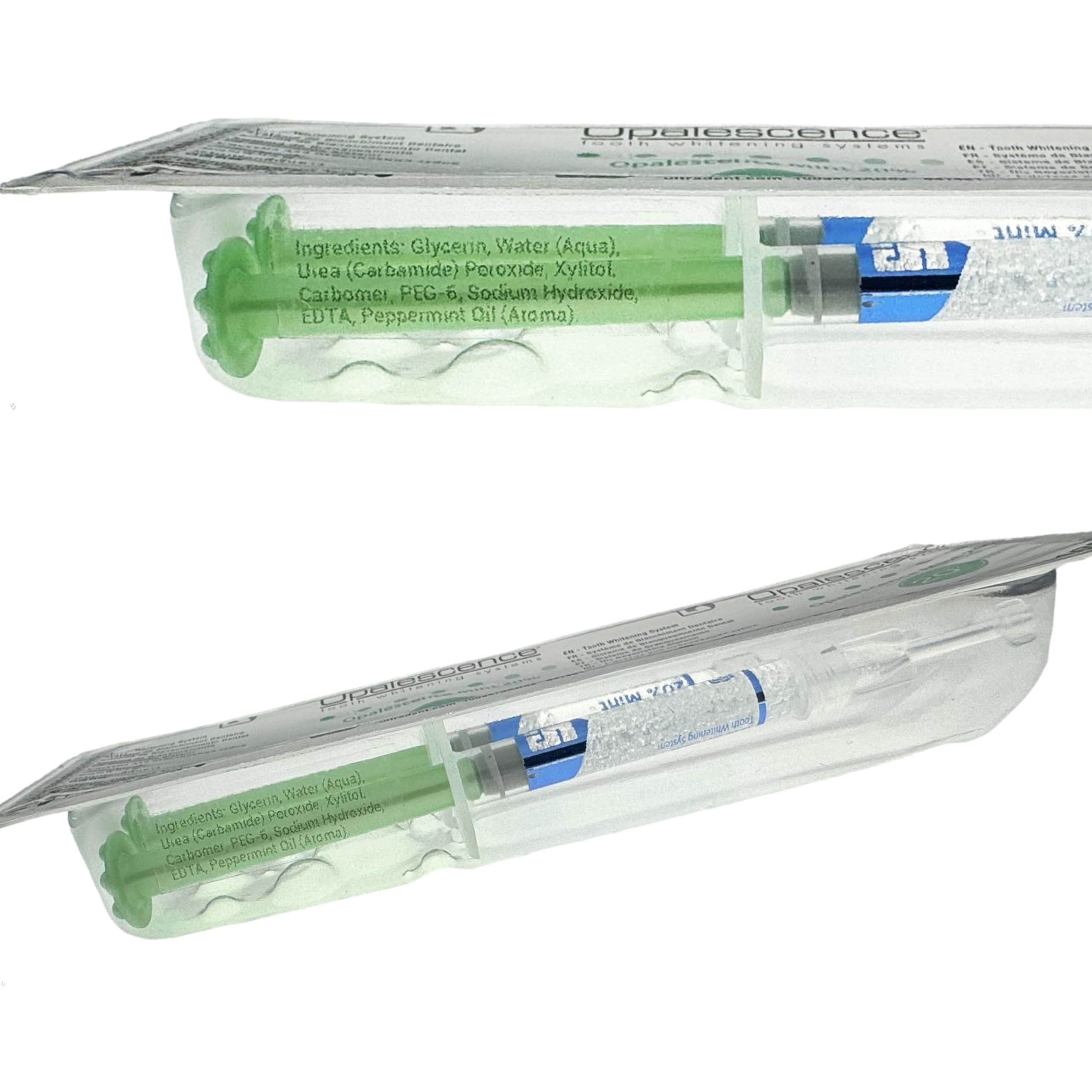 Opalescence 20% Teeth Whitening Refill Kit (2 Packs / 4 Syringes) Carbamide Peroxide. Made by Ultradent, in Mint Flavor. Tooth Whitening Refill Syringes - B-5196-4