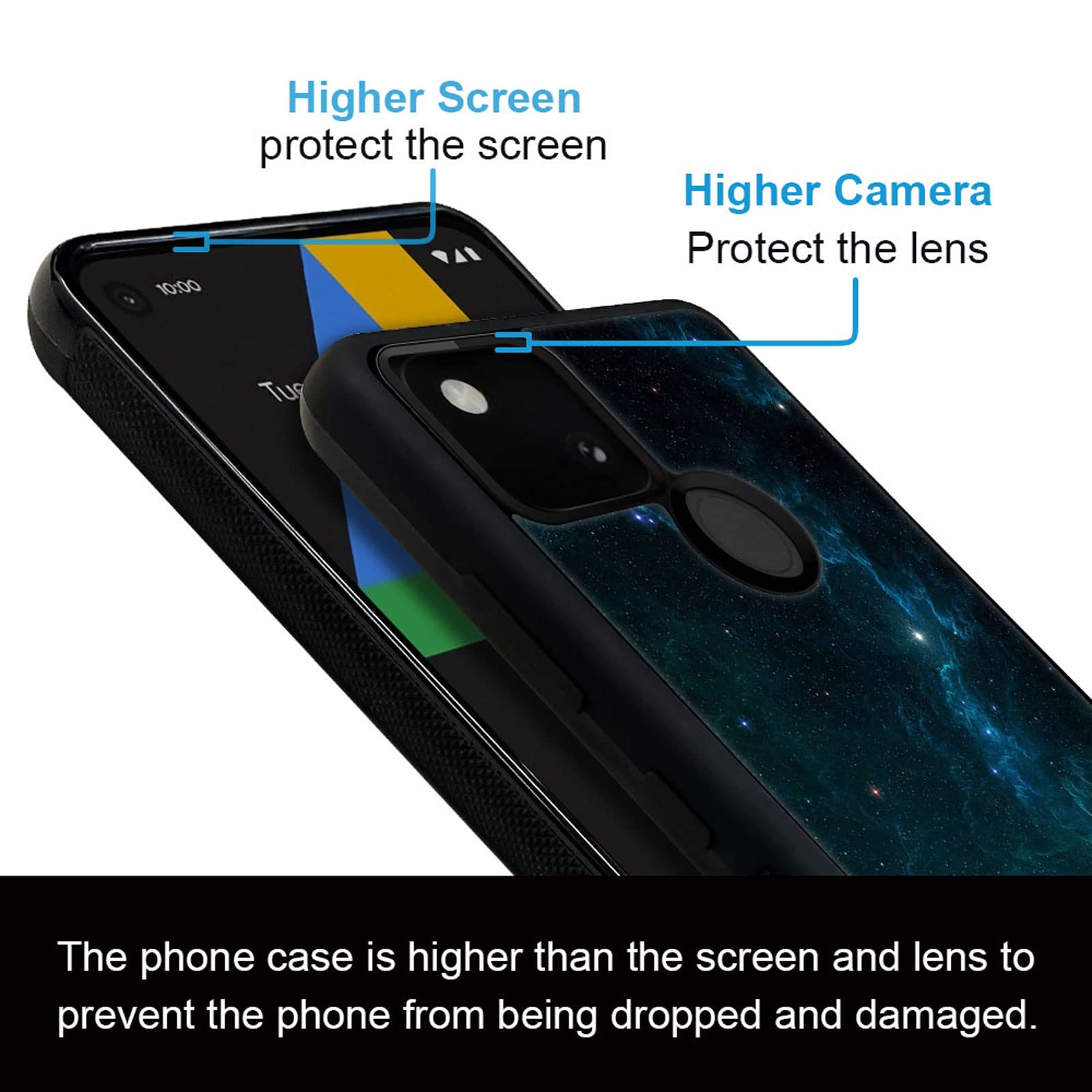 CARLOCA Compatible with Google pixel 4A 5G Case,Amazing Nebula Space Light Pattern Design for Girl Boy Shockproof Anti-Scratch Case for Google pixel 4A 5G