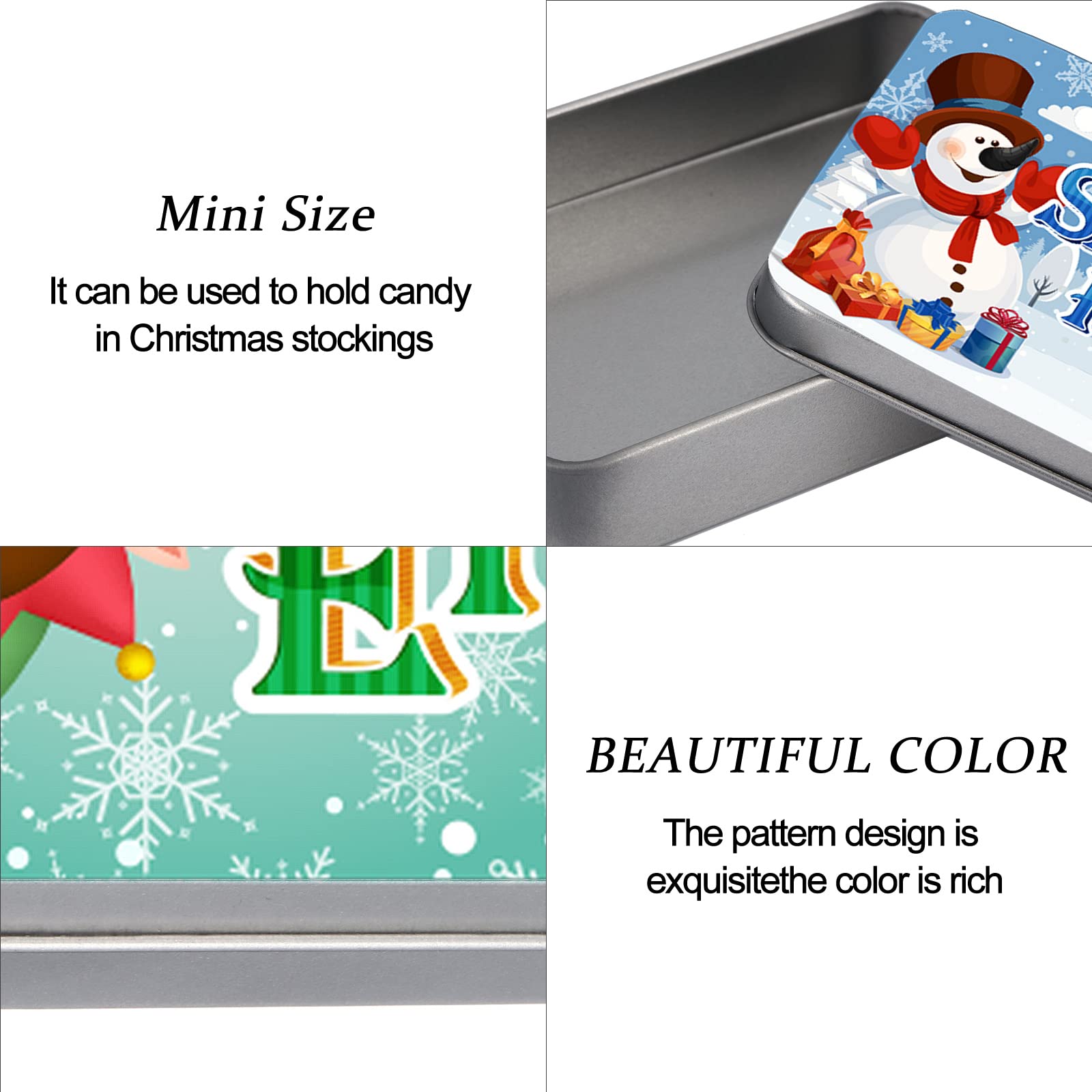 Zhengmy 4 Pack 4 Pack Novelty Character Mint Tins Christmas Stocking Stuffers Christmas Mint Tins Gift Funny Candy Metal Box for Kids Teen Boy Adult, 4 Style