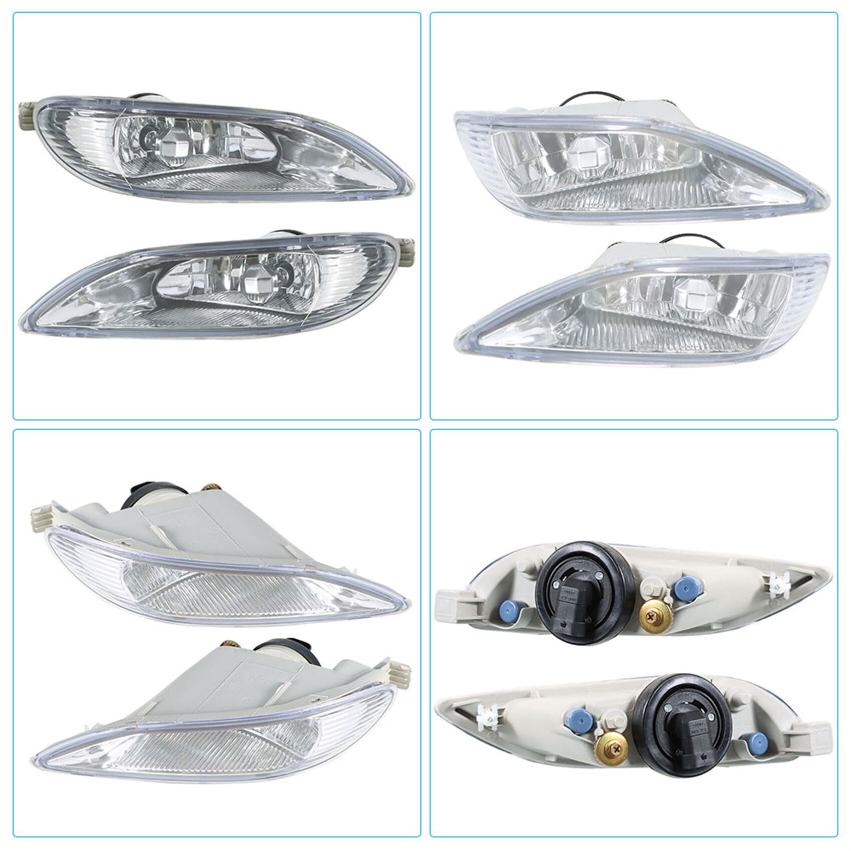 labwork Fog Lights Lamp Assembly Replacement for Toyota 2005-2008 Corolla, 2002-2004 Camry, 2002-2003 Solara Clear Lens with H11 Bubles 120-AA011 81210-AA011