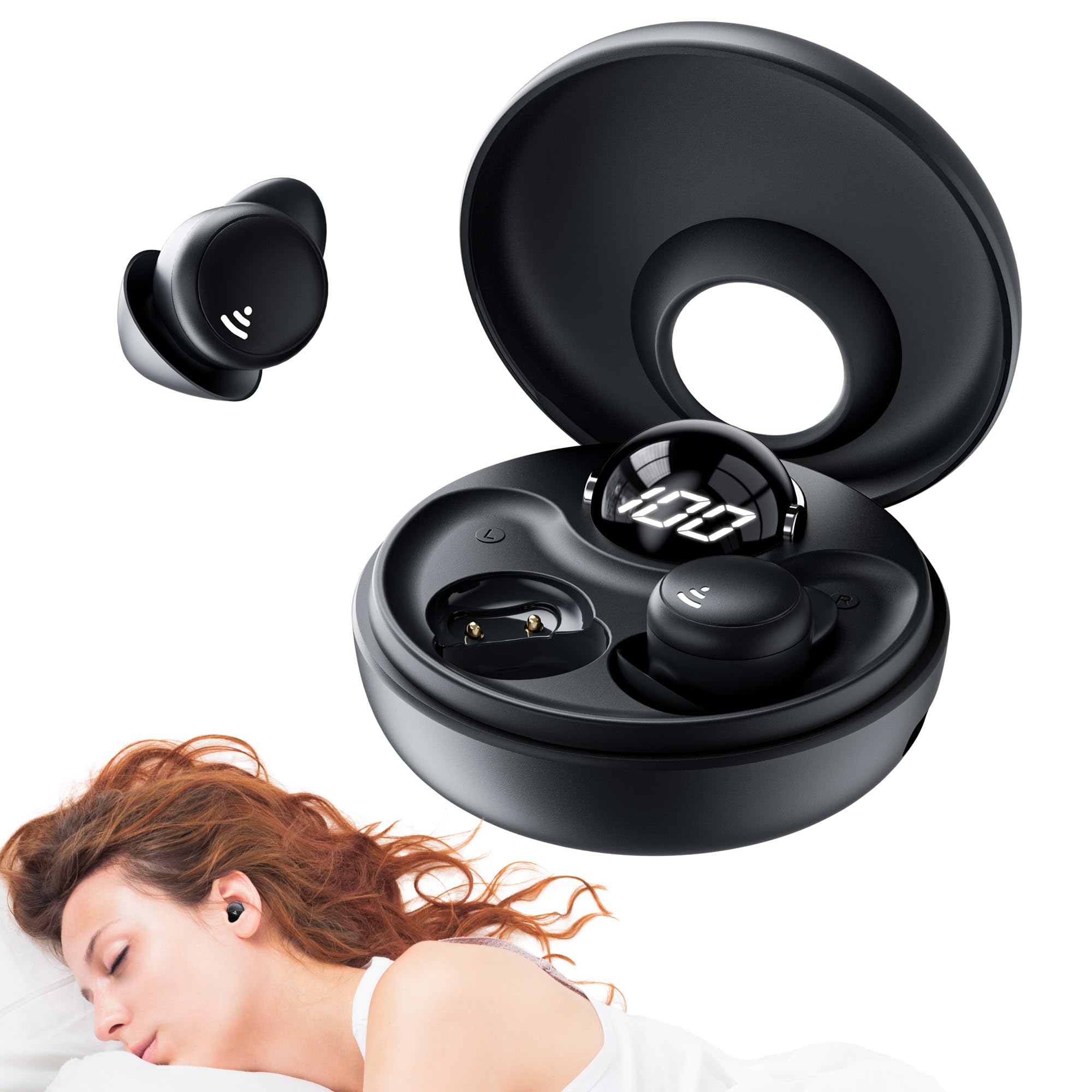 Kinglucky Sleep Headphones for Side Sleeping Earbuds Wireless Bluetooth Ear Buds in Ear Headphone Noise Cancelling Mini Small Ears Canal Earphones for Sleepers Exercise Working Hiking Sports