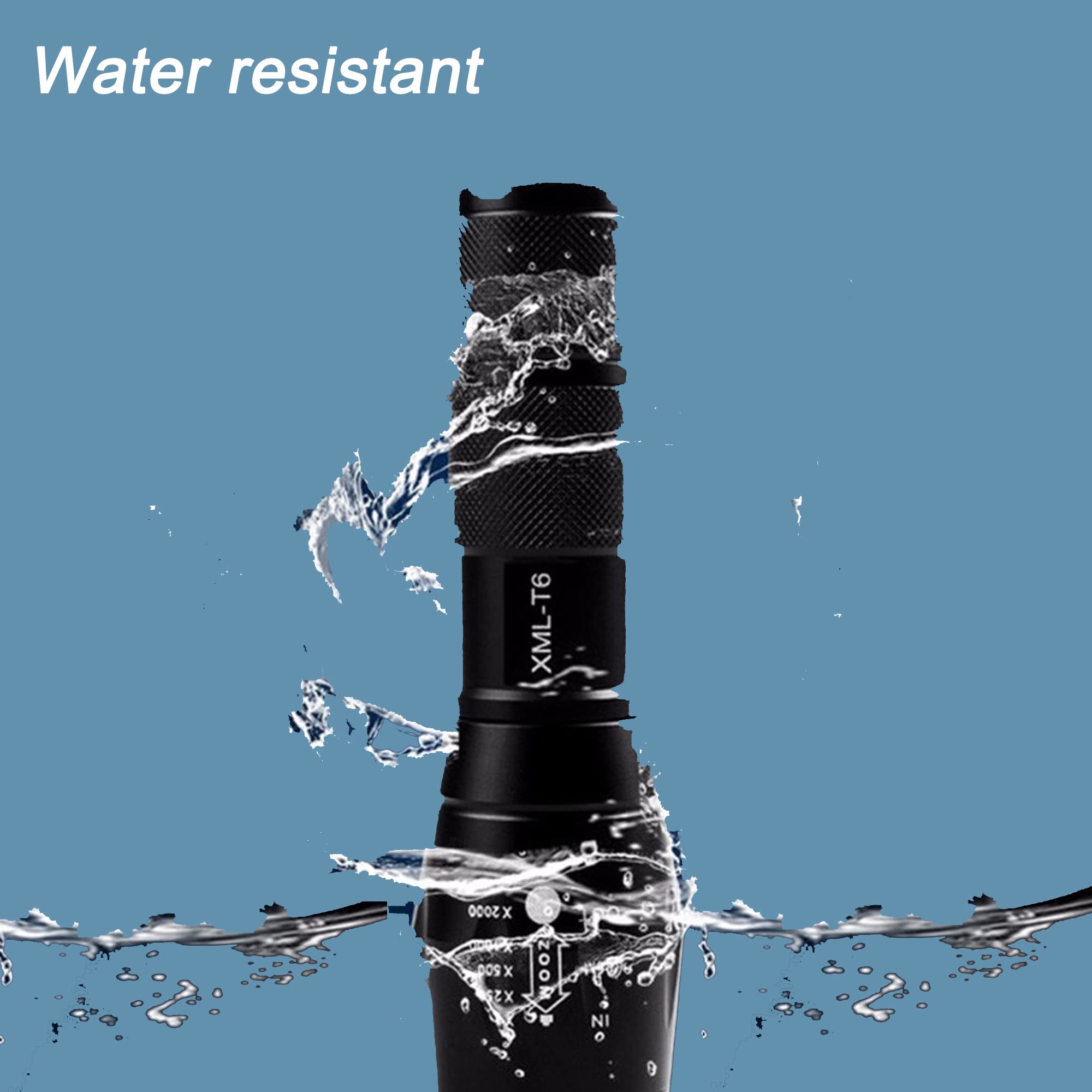 AuKvi Warm Light Flashlight Single Mode Zoomable Warm White LED Tactical Flashlight,2-Pack