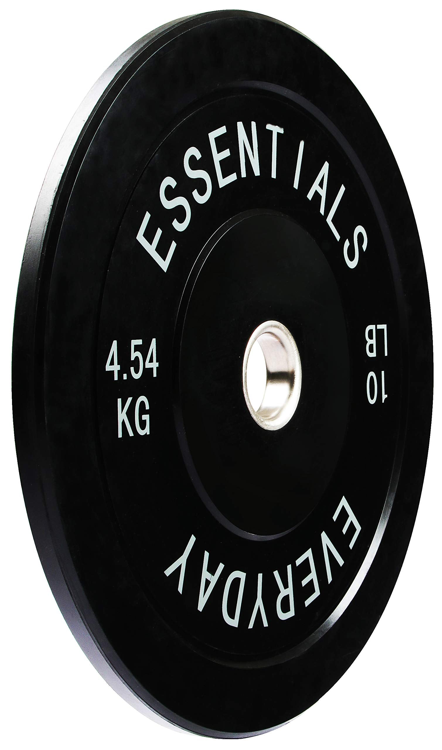 Signature Fitness Everyday Essentials Color Coded Olympic Bumper Plate Weight Plate w Steel Hub, Single, Black (NEWEE)