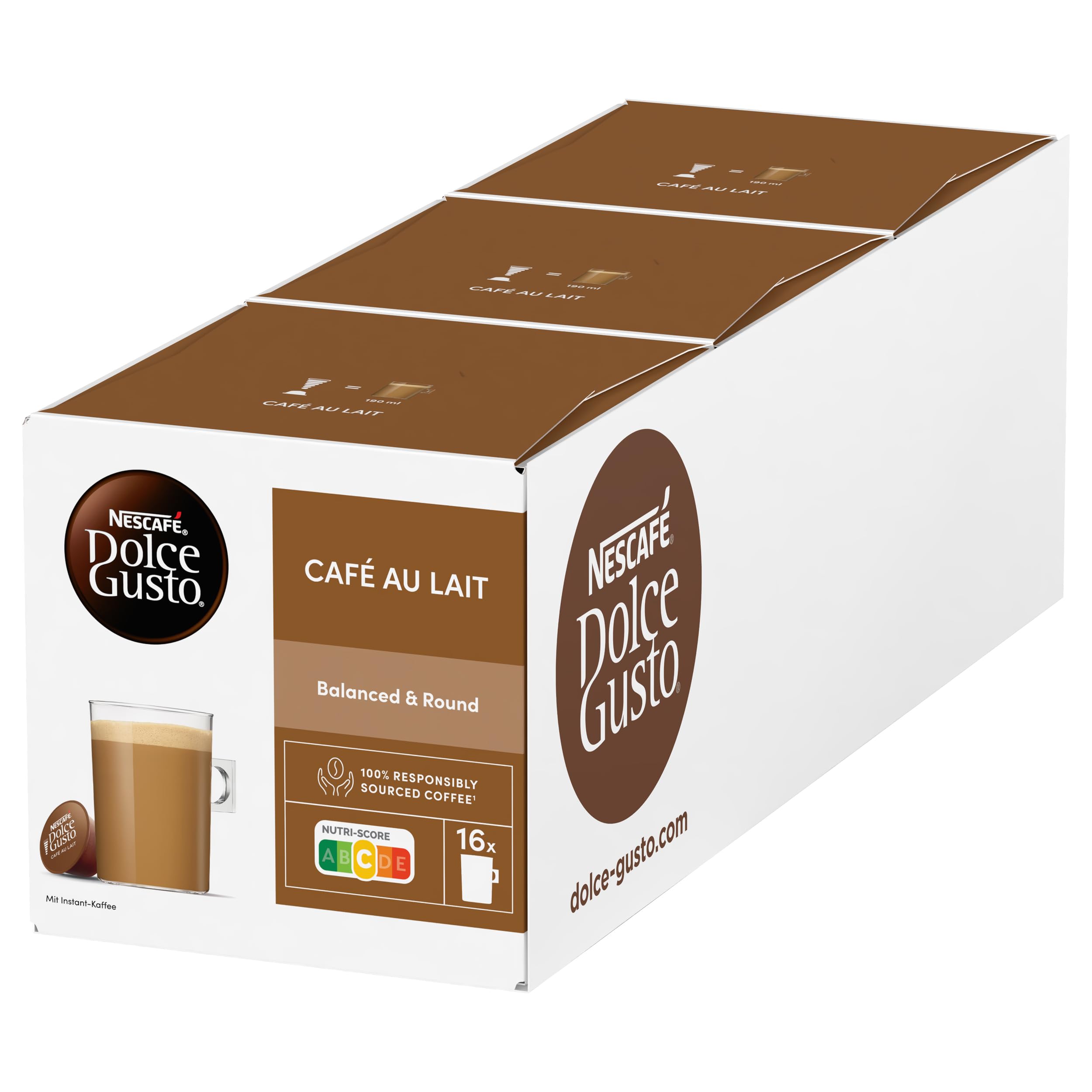 Nescafé Dolce Gusto Café au lait, Pack of 6, 6 x 16 Capsules