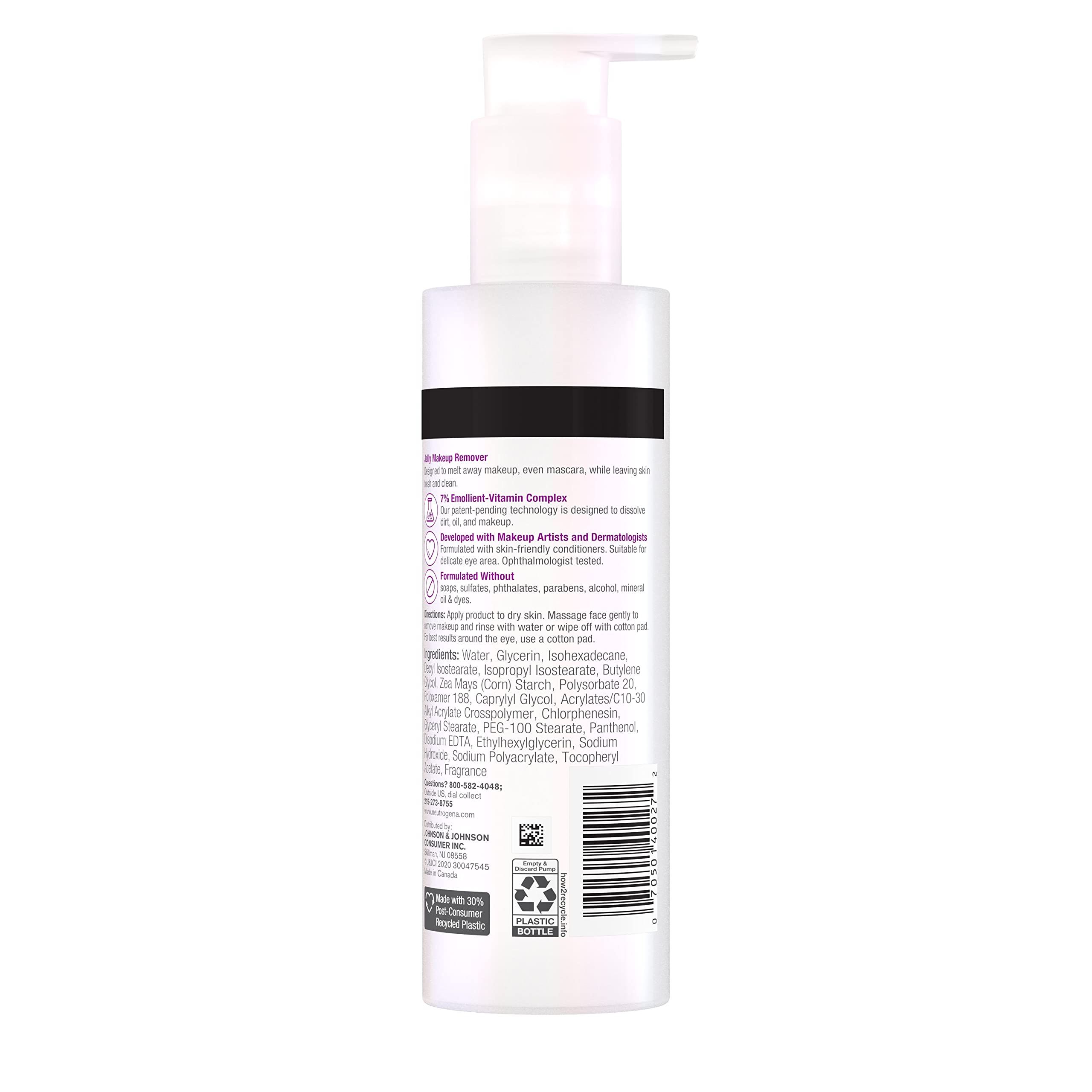 Neutrogena Makeup Melting Refreshing Jelly Cleanser, 7% Emollient-Vitamin Complex, Gentle Face & Eye Makeup Remover to Melt Stubborn Makeup, Cleanse & Condition Skin, Oil-Free, 6.3 fl. oz