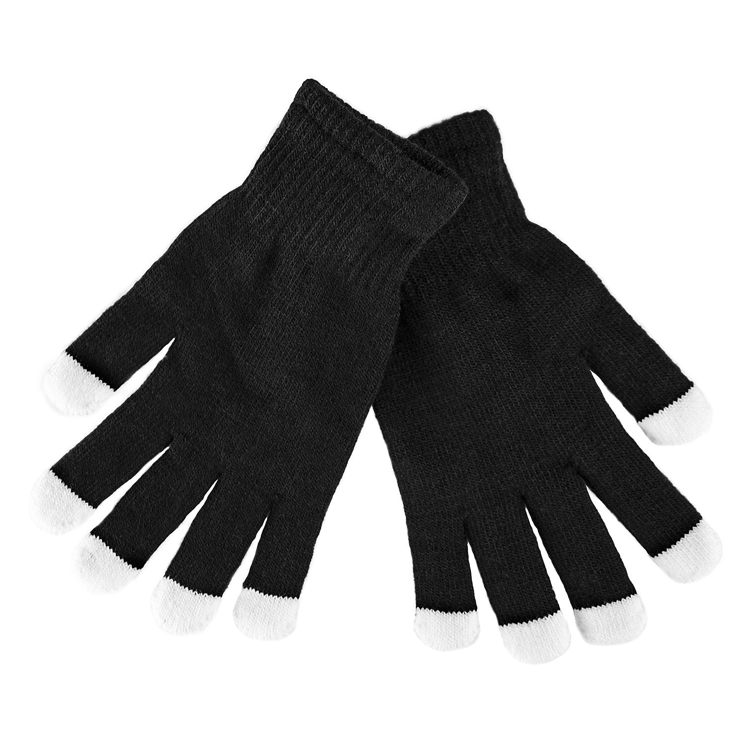 Super Z Outlet Black Knit Gloves LED Strobe Fingertips with 3 Colors for Light Shows, Raves, Concerts, Disco, Festival, Party Favors (1 Pair)