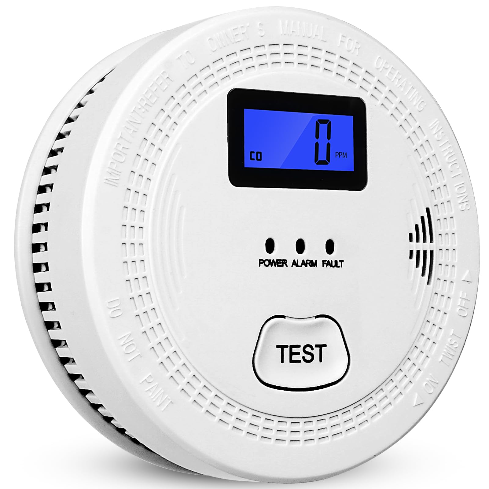 2 in 1 CO & Smoke Alarm,Carbon Monoxide Detectors, with Battery, Smoke Detector,85dB in Alarm,for Home and Kitchen,LCD Screen,Easy to Install