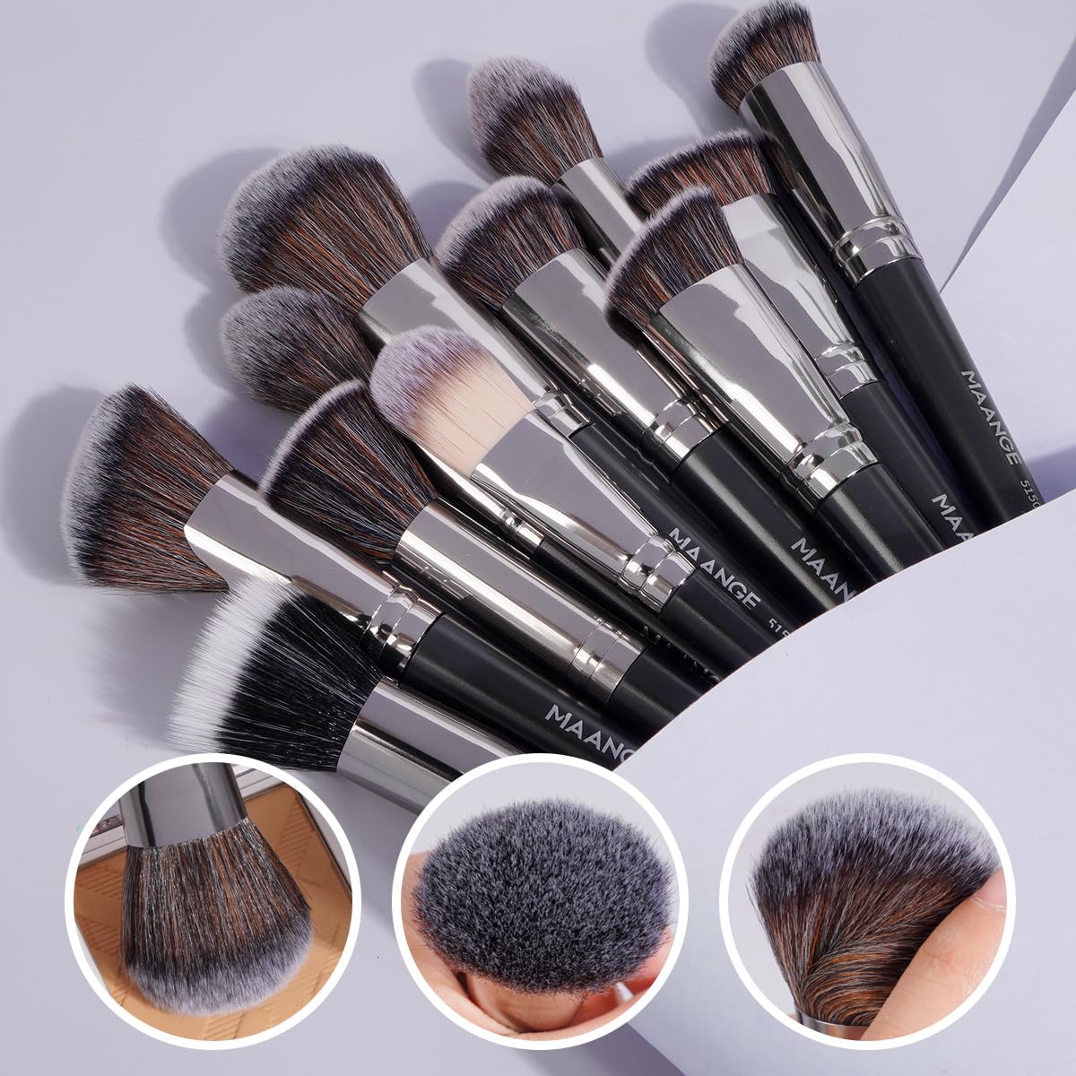 MAANGE Makeup Brushes 54 Pcs Makeup Tool Set, Multi-functional Makeup Kit Premium Synthetic Brush Make up Brushes Set for Women Girl (Black, 54 Pcs)