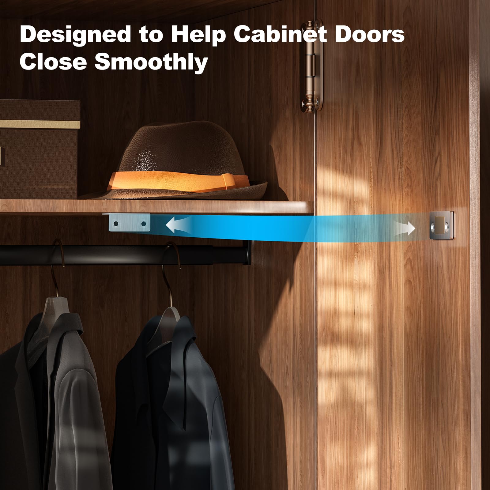 PHIXBEAR Strong Invisible Magnetic Cabinet Door Catch with Pro+ Adhesive, 6 Sets L-Shaped Pro Adhesive Magnets, Easy Install for Kitchen & Closet