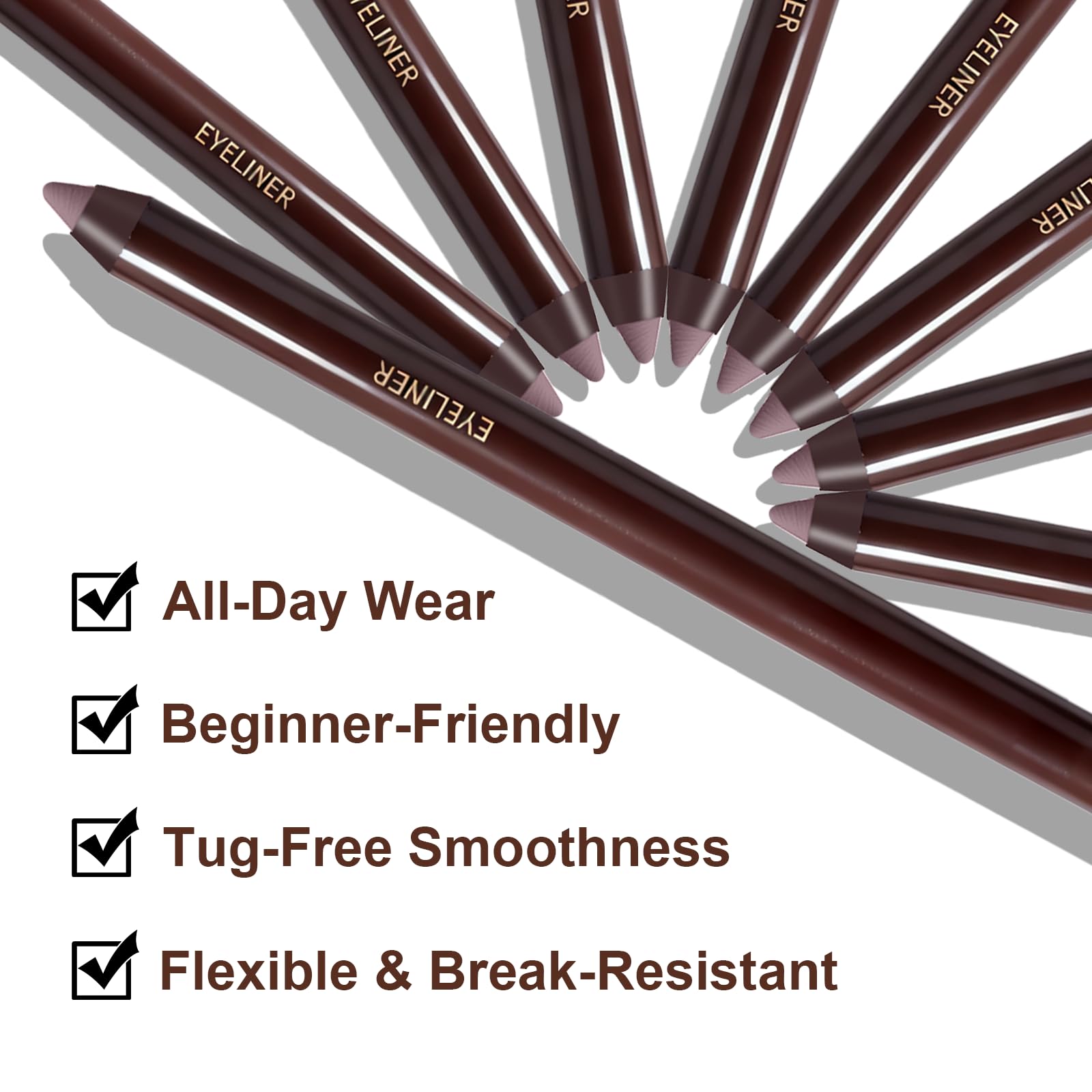Brenqe Plum Gel Eyeliner Pencil,Smudge-proof Waterproof Long Lasting Plum Eye Liner, High-Pigmented Smooth Creamy Formula for Mature Women, Eyes Makeup Pen Includes Sharpener