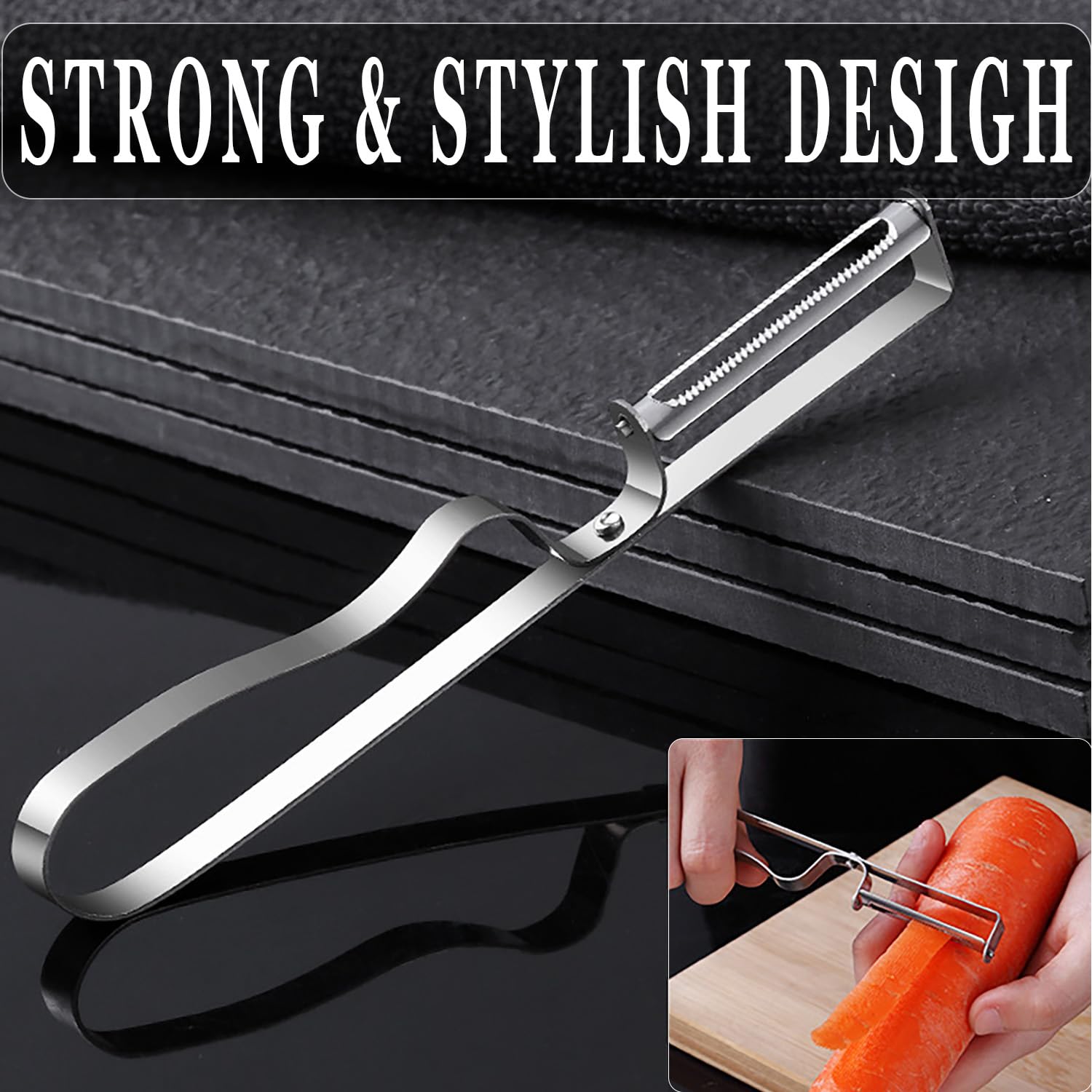 XAYIUIYAX Peeler Vegetable Peeler Potato Apple Fruit Carrot Peeler for Kitchen, 2PCS Y & I Shaped Stainless Steel Peelers with Ergonomic Non-Slip Handle & Sharp Blades (Stainless Steel)