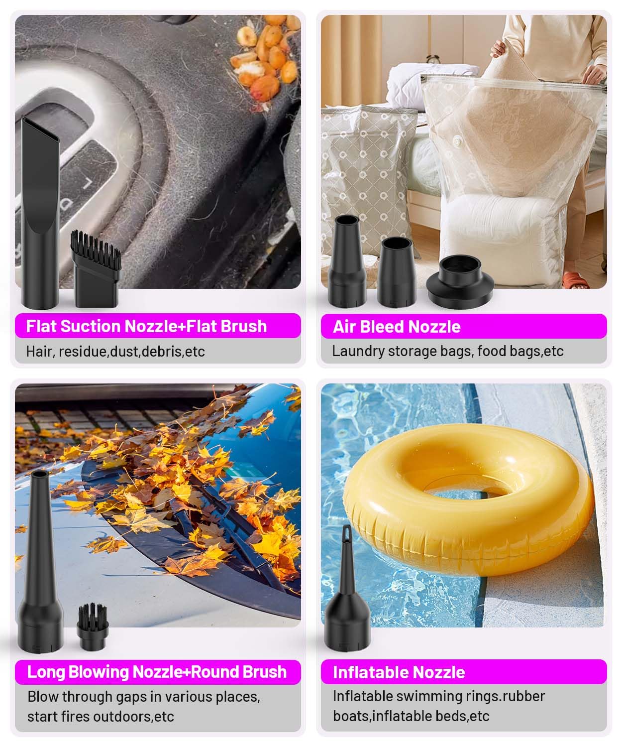 PHIXBEAR Upgrade 4in1 Greenlight Dust Detection Technology Cordless Car Vacuum Cleaner, High Power 15000PA Handheld Vacuum Portable with LED Display, Multi-Nozzles for Car, Home,Office,Camping