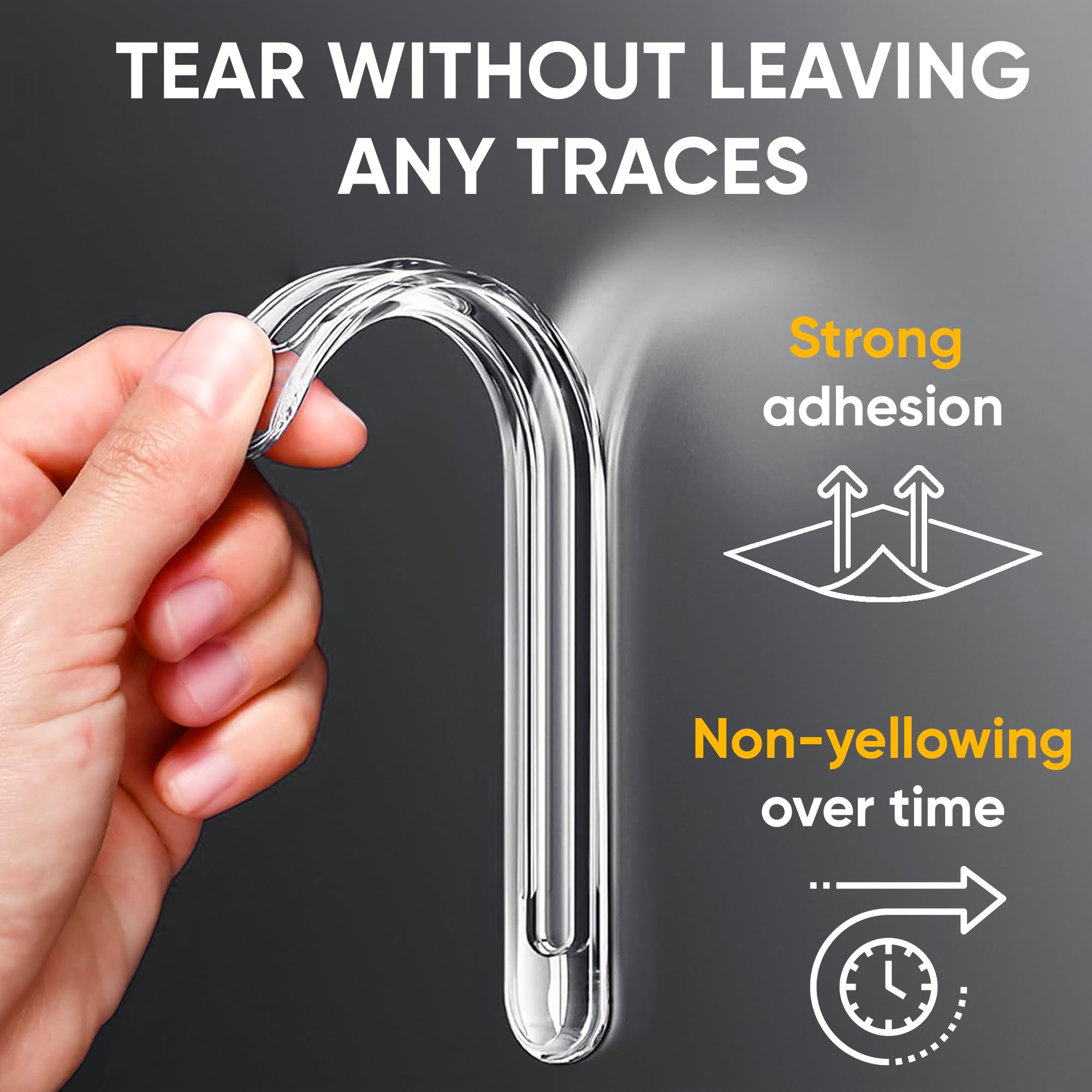 4 Clear Silicone Wall Protector Strips – Self-Adhesive Door Slam Stoppers & Noise Dampening Bumpers for Cabinets, Car, Toilet Lids, Drawers, Shower – 5.5" x 0.7" x 0.2" by Vellax