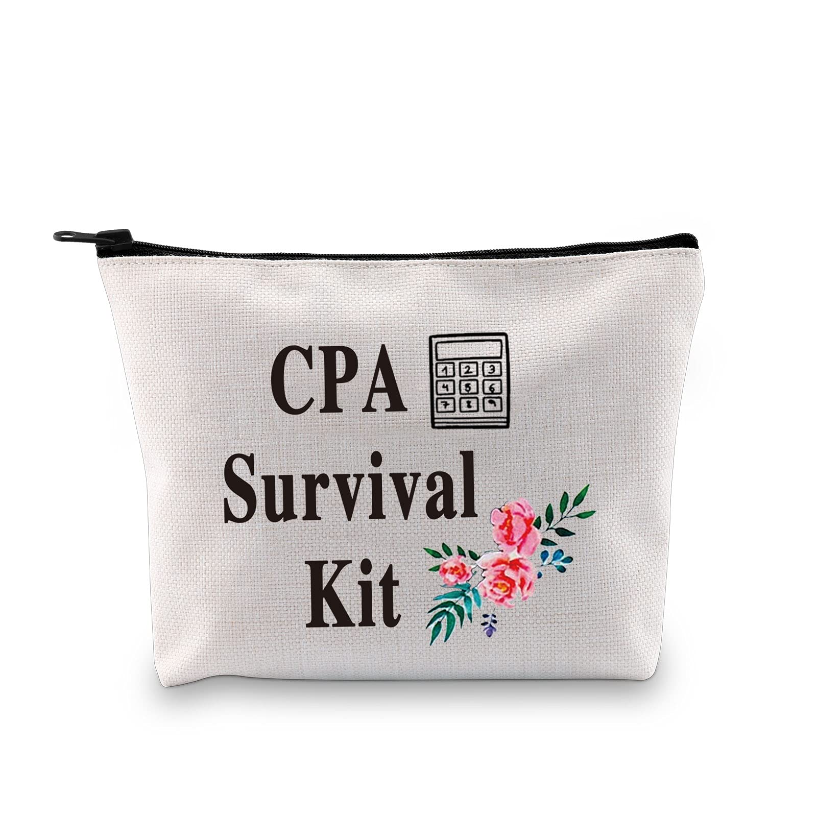 PXTIDY CPA Survival Kit CPA Gift CPA Cosmetic Bag Calculator Accounting Gift Idea Makeup Zipper Pouch Graduation Gift for Certified Public Accountant