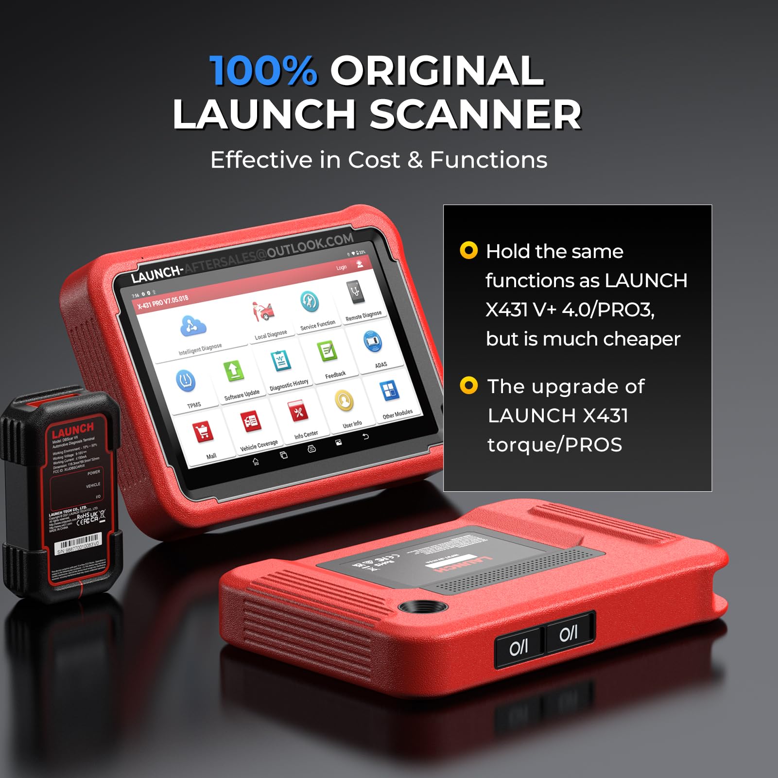 LAUNCH X431 PROS V+ 5.0 Elite Bidirectional Scan Tool with 2024 Newly Released DBSCar VII Connector,37+ Reset for All Cars,ECU Online Coding,CANFD,FCA AutoAuth,VAG Guide,2 Yrs F-Ree Update