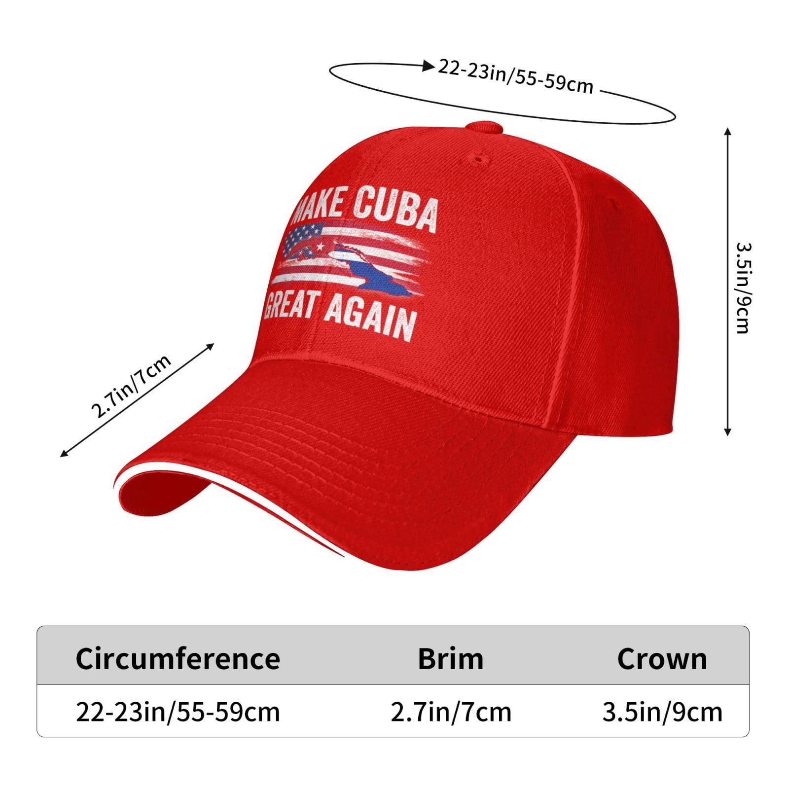 Make Cuba Great Again hat Cuban Flag Baseball Cap Red