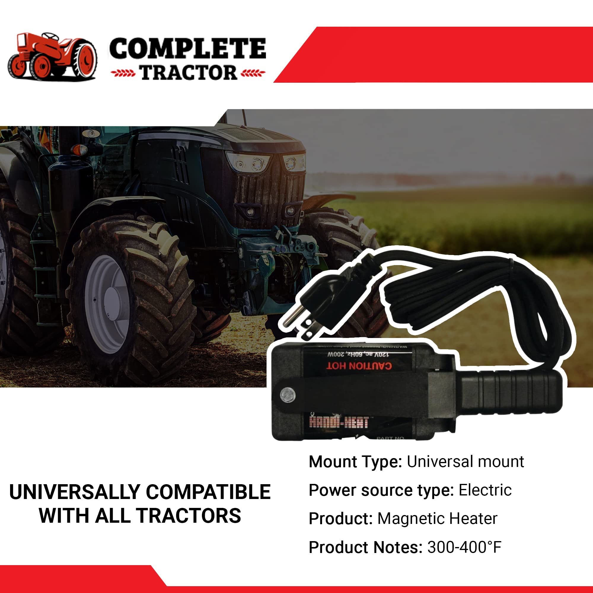 Complete Tractor 3009-1000 Magnetic Heater 200 Watt 110V 300-400 Degrees- 8 Sq. Inch Surface