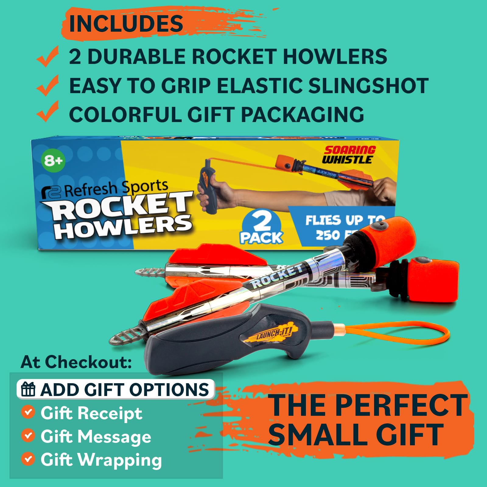 Toy Rocket Launcher for Kids: Outdoor Toys Slingshot Rockets Launchers - Best Gifts for Boys & Girls All Ages 8 & Up - Stocking Stuffers & Teen Boy Gifts for 8 9 10 11 12 13 Year Old Boys Gift Ideas