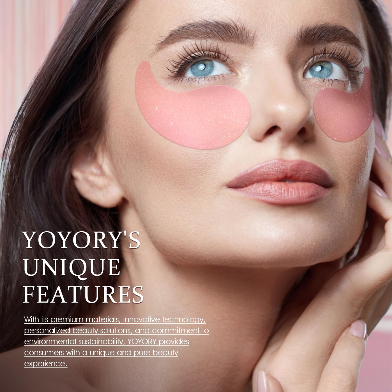 YOYORY Under Eye Patches Masks - for Fine Lines with Collagen and Hyaluronic Acid, Dark Circles,Eye bags,and Fade Wrinkles, puffiness Smoothing Skin Care Treatment for Women and Men, (60 Pcs) Pink