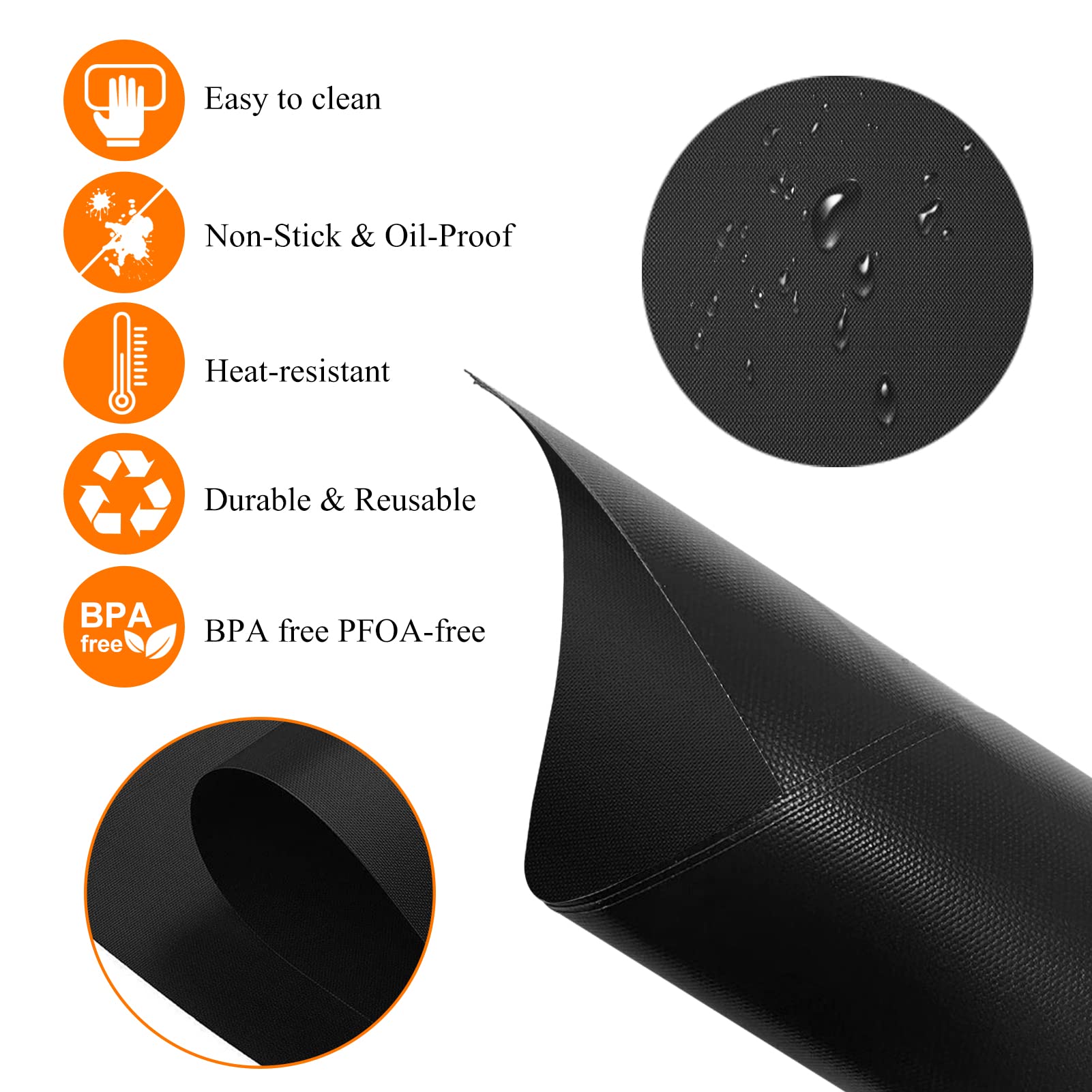 Cowbright 3Pcs Air Fryer Liners, Non-stick Baking Mat for Ninja Foodi SP101 & SP201 Air Fry Oven