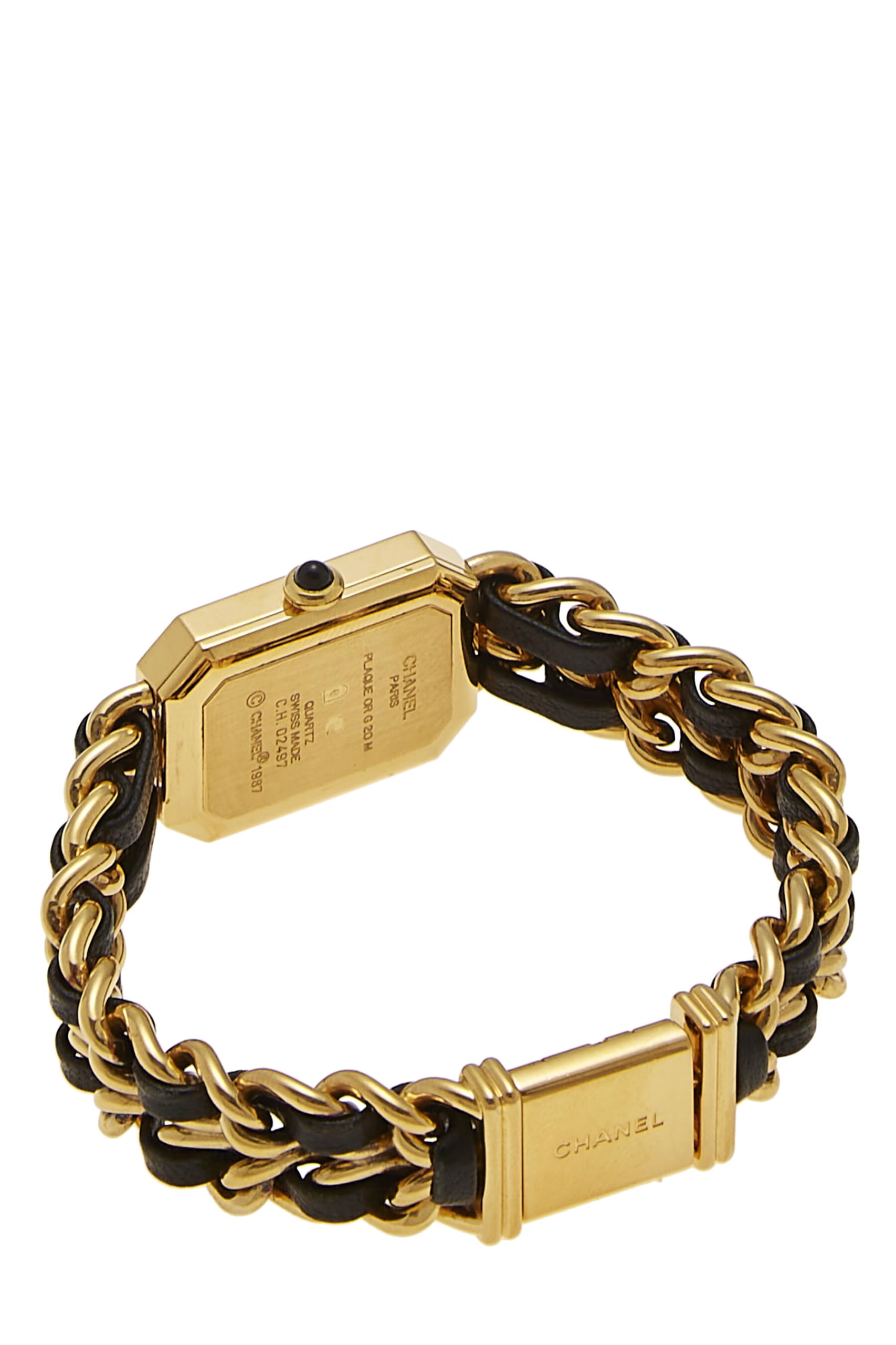 Chanel, Pre-Loved Black & Gold Premiere Watch Medium, Black