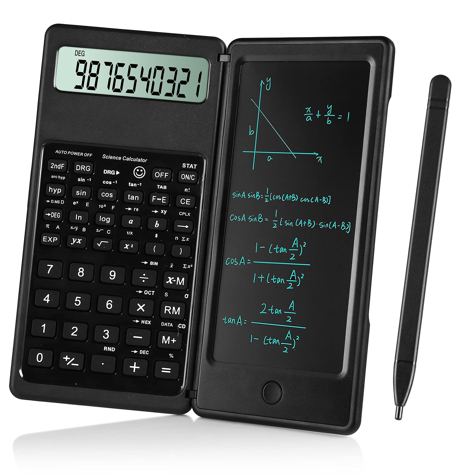 IPepul Scientific Calculators for Students, 10-Digit Large Screen, Math Calculator with Notepad, Classroom Must Haves for Middle High School Supplies & College (Black)