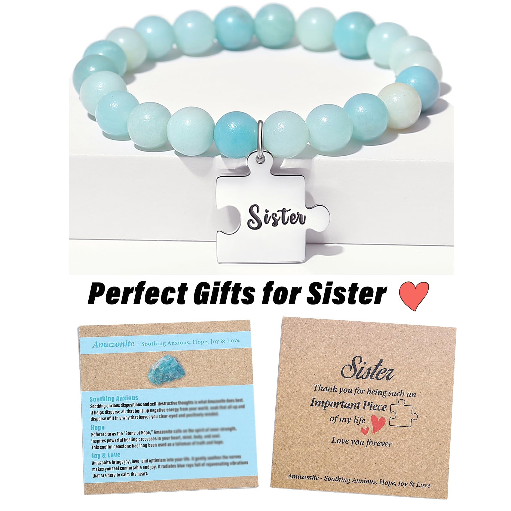 THEMEROL Sister Christmas Gifts for Sisters Gifts from Sister Birthday Gifts Ideas Stocking Stuffers Cool Big Sister Little Sister Gifts from Brother Best Sister Ever Bracelet Mothers Day Valentines