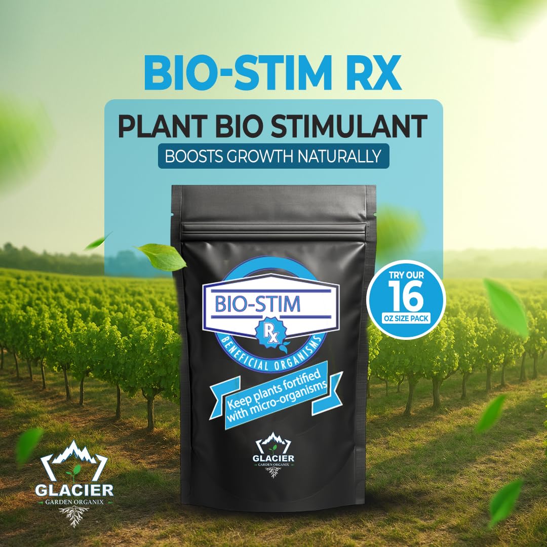 Glacier Garden Organix Bio-Stim Rx Root Stimulator for Plants & Trees - Plant Growth Regulator for Better Rooting | Soil Moist Granules for Growing Roots | Pure Soil Conditioner for Lawns - (16 Oz)