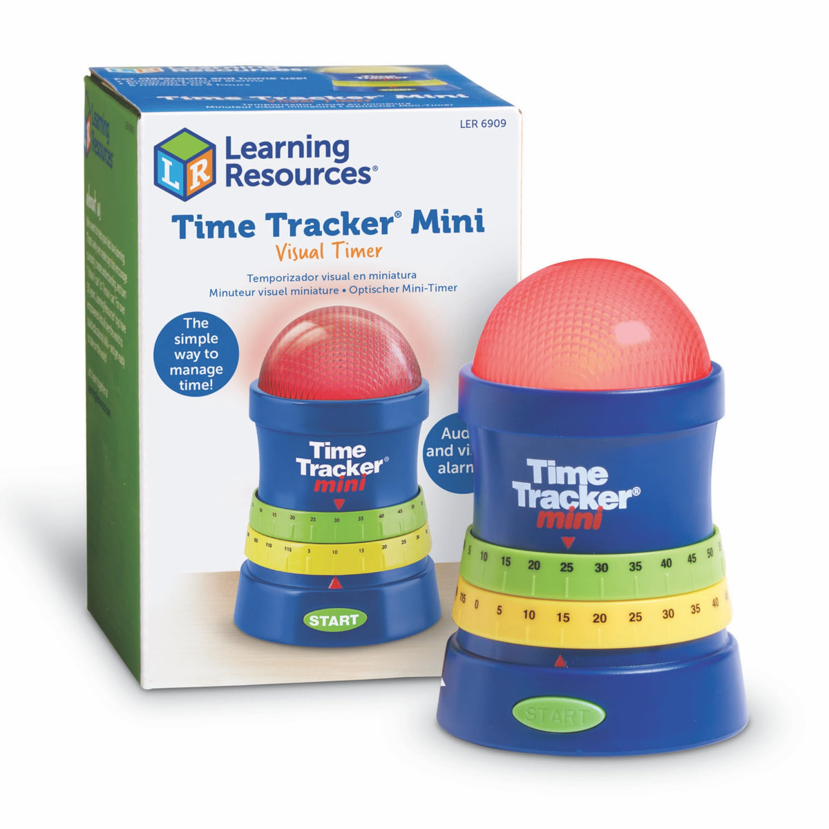 Learning Resources Time Tracker Mini Visual Timer, Classroom Timer, Hand Washing Timer, Auditory and Visual Cue, Ages 3+