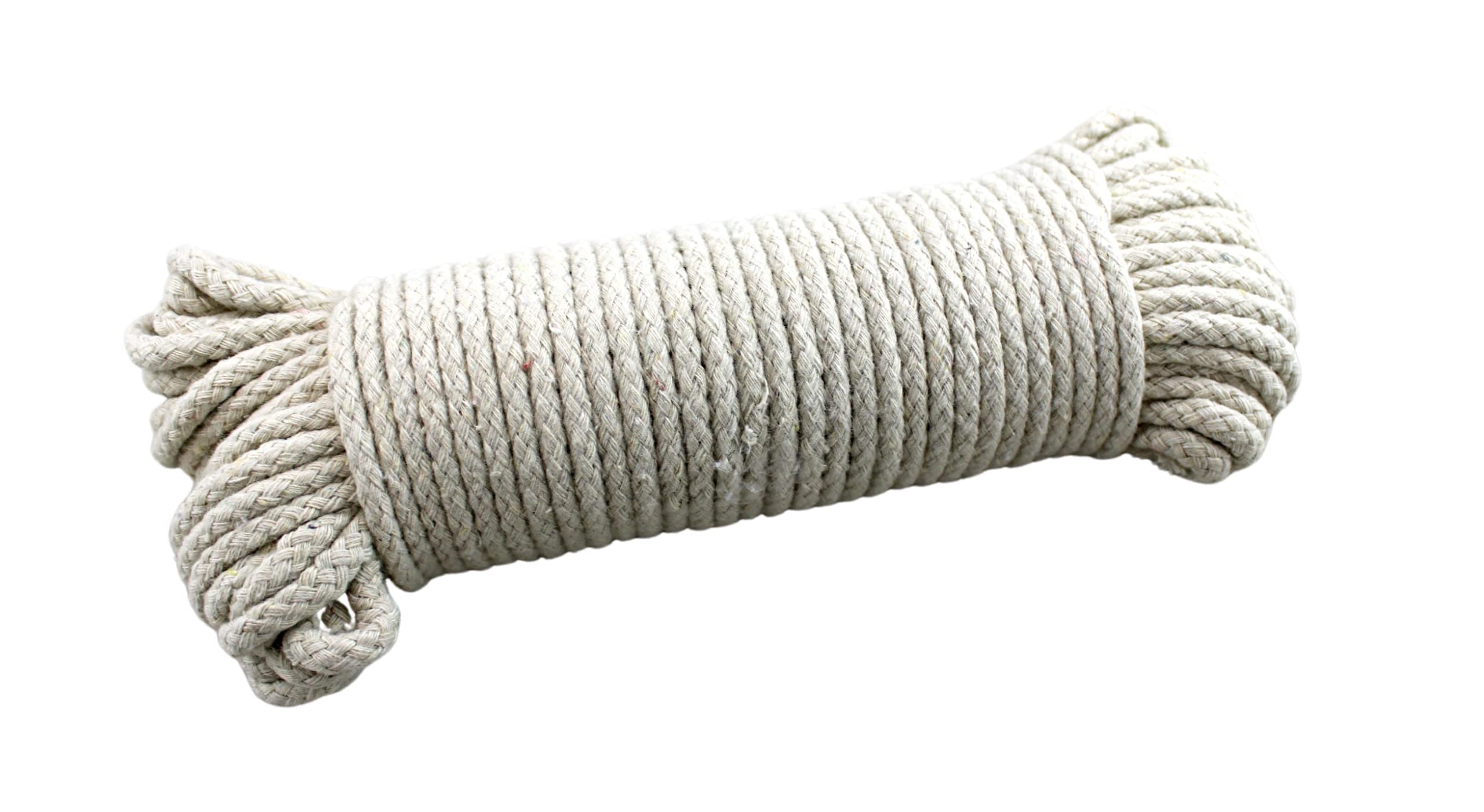 100 Ft Heavy Duty Braided Cotton Rope Clothesline Approximately #6 1/4" 6 mm Multi Purpose Home Boat Camping