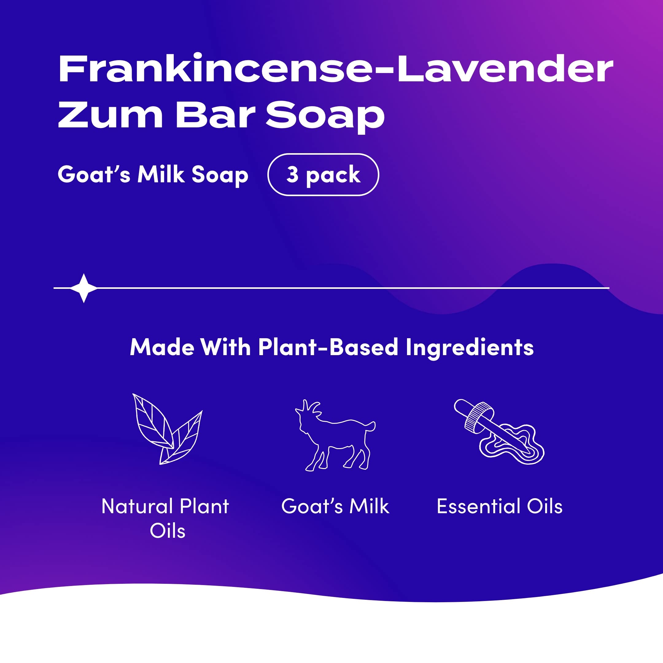 Zum Bar Goat's Milk Soap - Frankincense-Lavender - 3 oz (3 Pack)