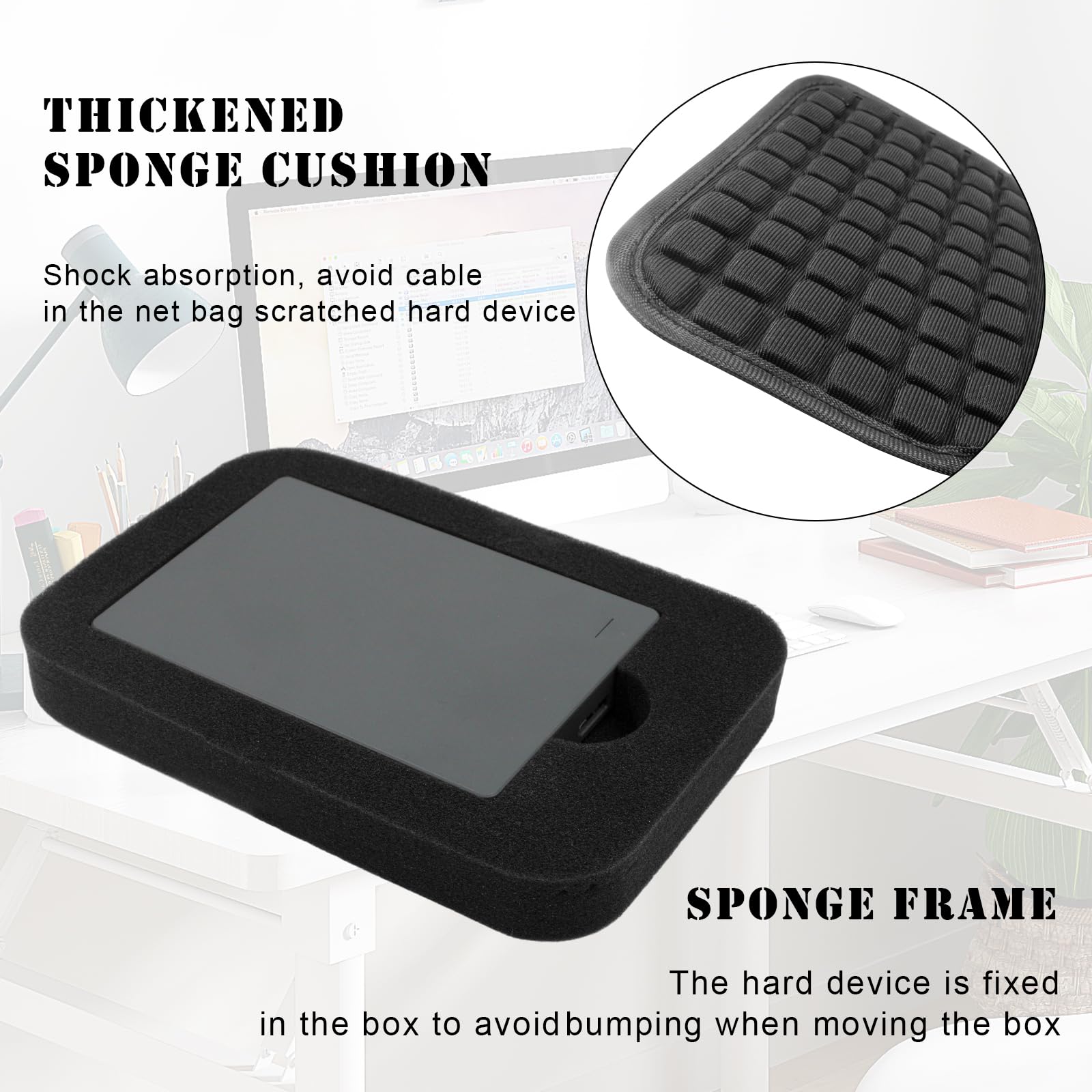 External Hard Drives Carrying Case Protection Hard EVA Case for Seagate External Hard Drive 1TB 2TB 3TB 4TB 5TB Portable HDD Hard Drive Case Mesh Inner Pocket Travel Pouch Organizer Storage Bag