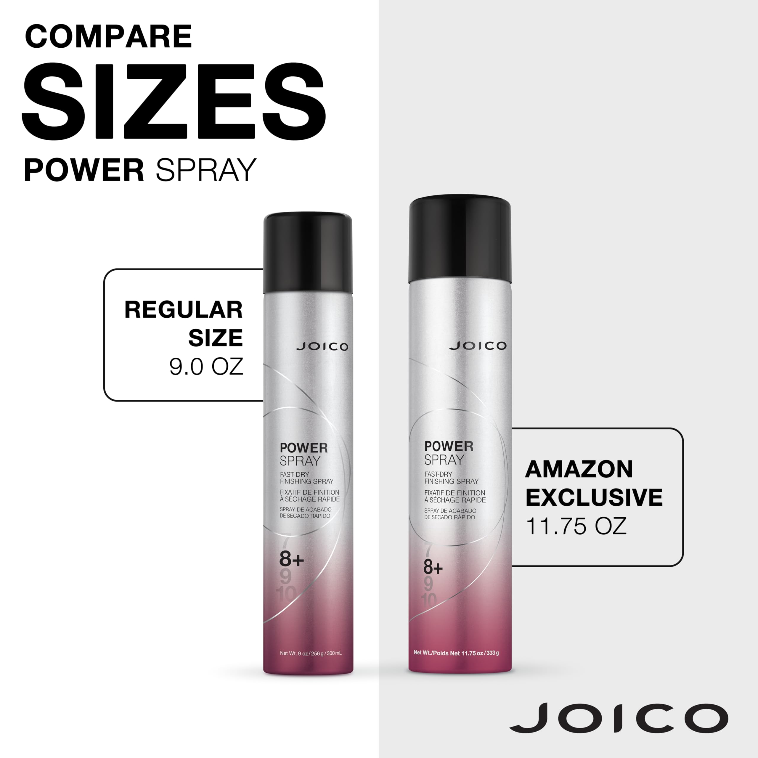 Joico Power Spray Fast-Dry Finishing Spray | For Most Hair Types | Protect Against Heat & Humidity | Protect Against Pollution & Harmful UV | Paraben & Sulfate Free | 72 Hour Hold | 11.75 Fl Oz