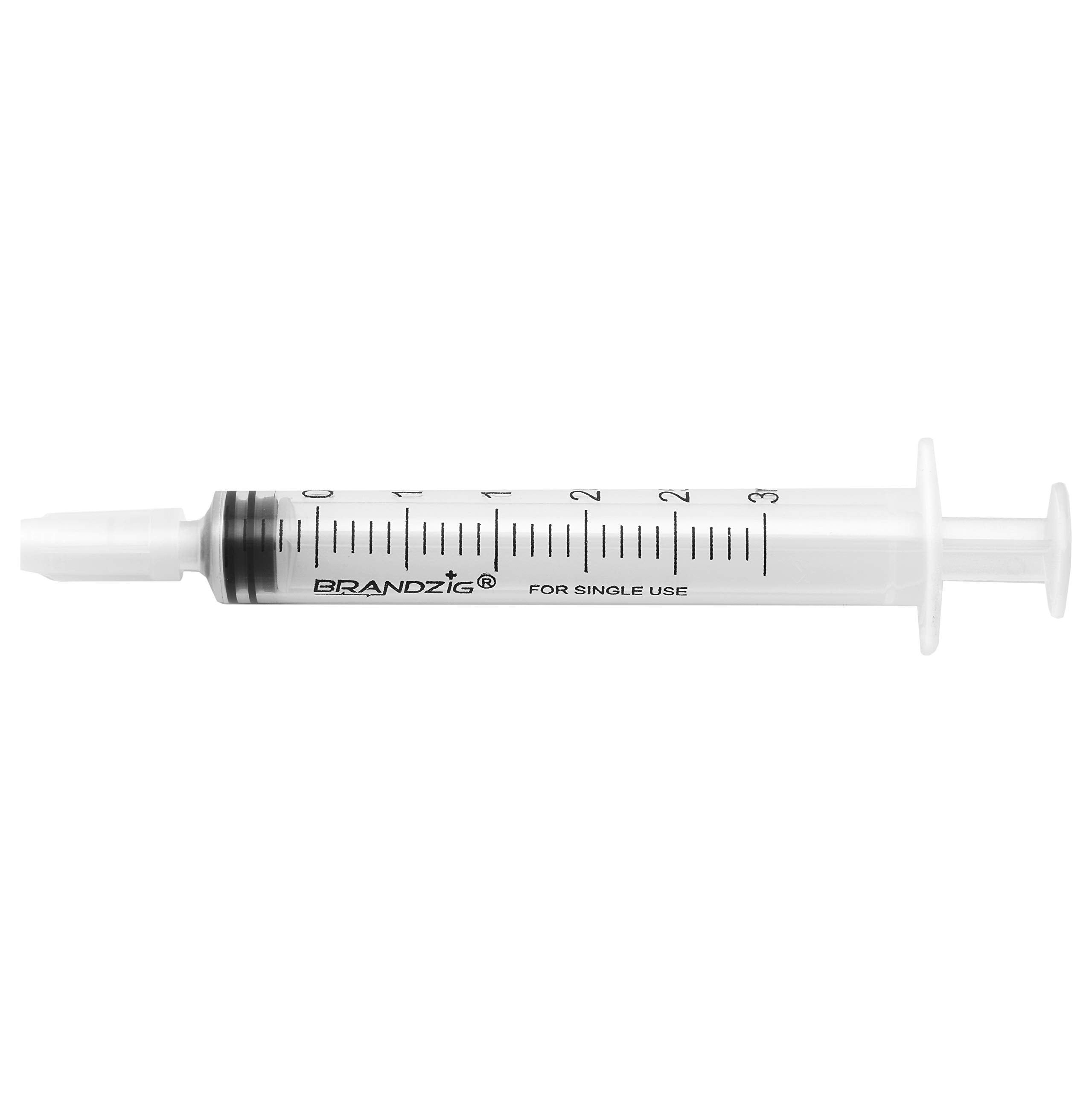 3ml Syringe With Cap (100 Pack) | Oral Dispenser Without Needle, Luer Slip Tip | Individually Wrapped Medicine Dropper For Infants & Pets