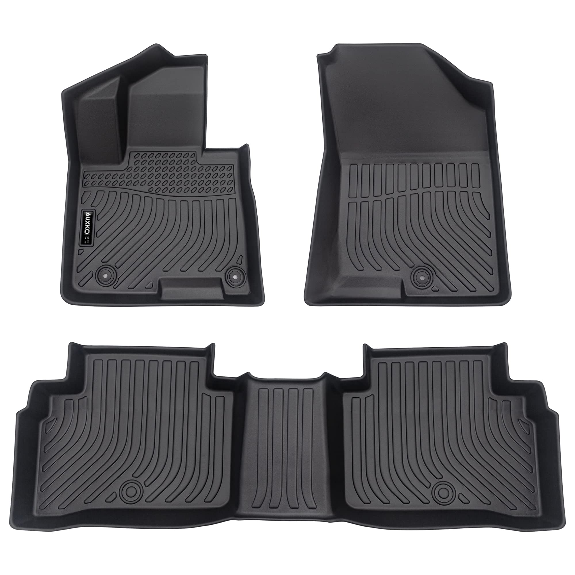 Auxko All Weather Floor Mats for 2025 2024-2022 Hyundai Tucson Gasoline TPE Liners Set Tucson Accessories All Season Guard Odorless Anti-Slip Floor Mats for 1st & 2nd Row