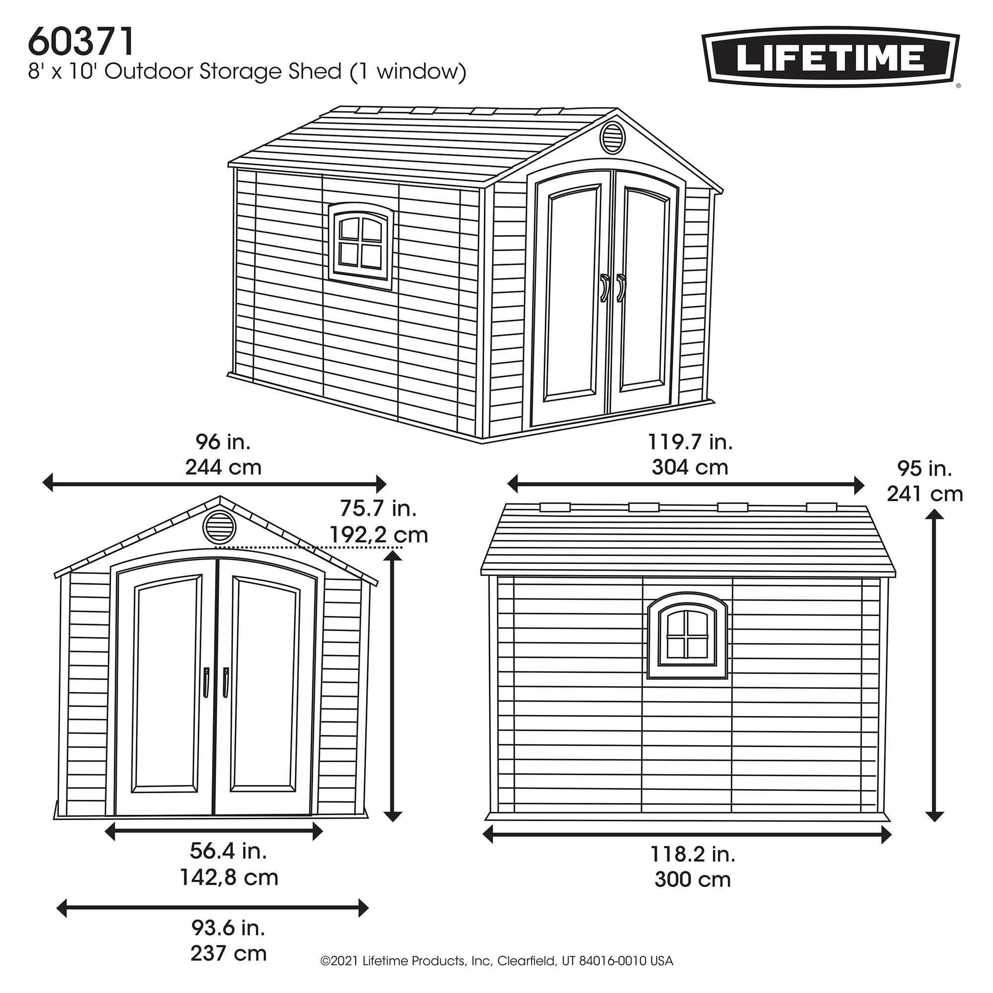 Lifetime Outdoor Storage Shed, 8 x 10 Feet