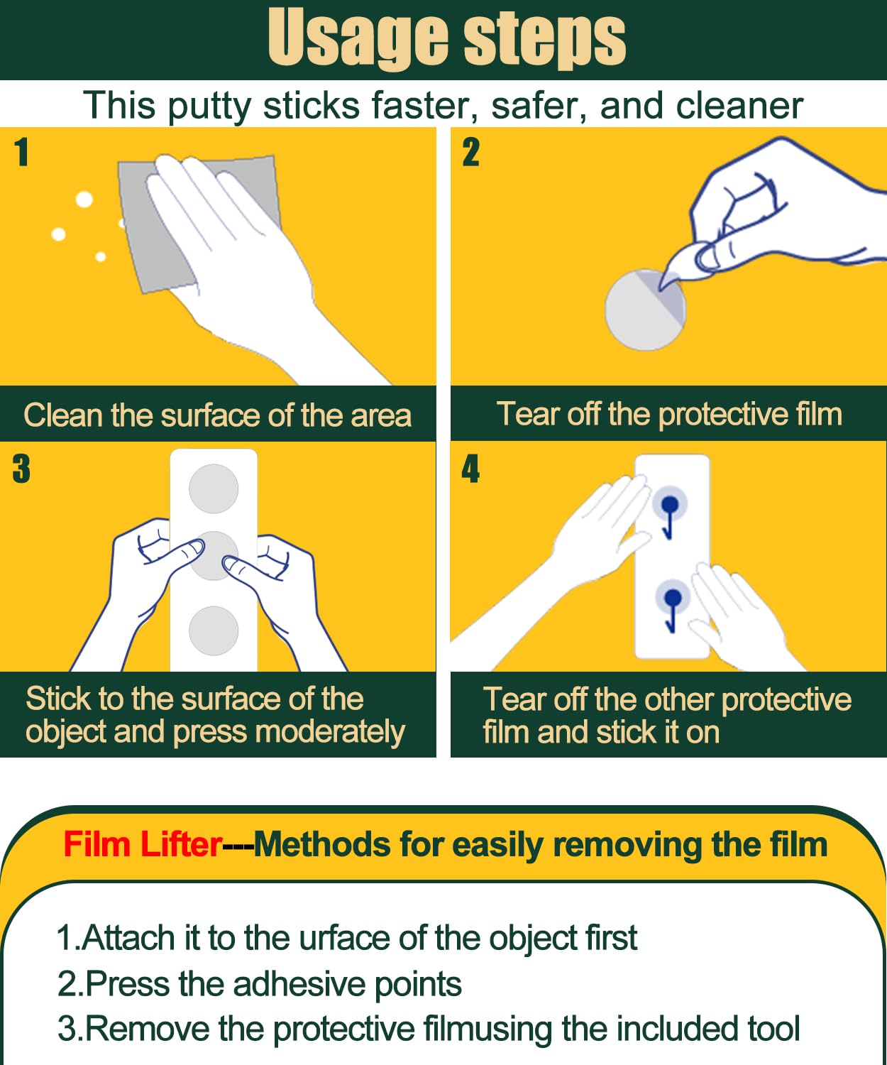 PHIXBEAR 0.8 "&1.18" Glue Clear Dots Double Sided Removable, Mounting Putty for Walls No Damage, Poster Sticky Tack for Hanging Pictures, Dashboard Accessories, Home Crafts, 120 Pcs