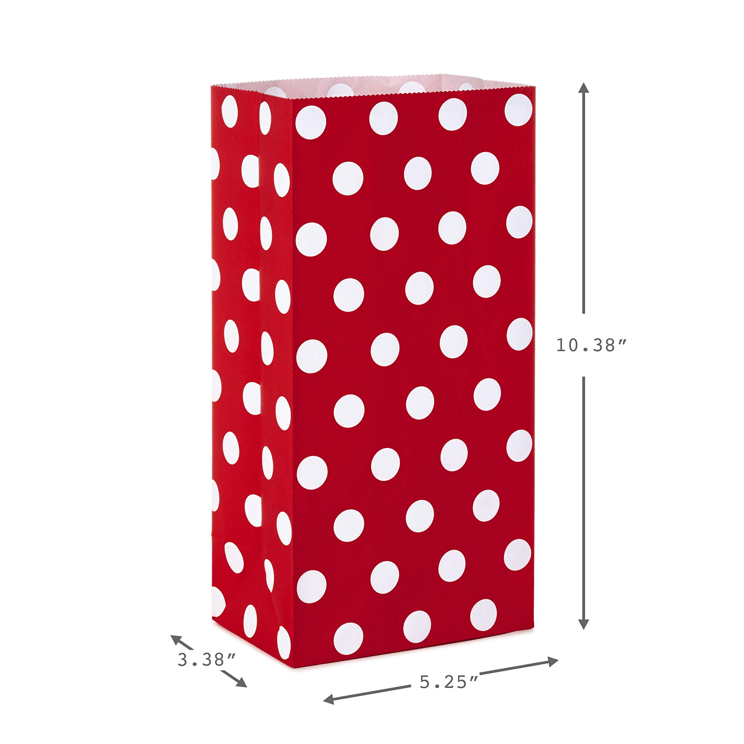 Hallmark Red Party Favor and Wrapped Treat Bags, Assorted Designs (30 Ct., 10 Each of Chevron, White Dots, Solid) for Christmas, Valentines Day, Sweetest Day, May Day, Mothers Day, Care Packages