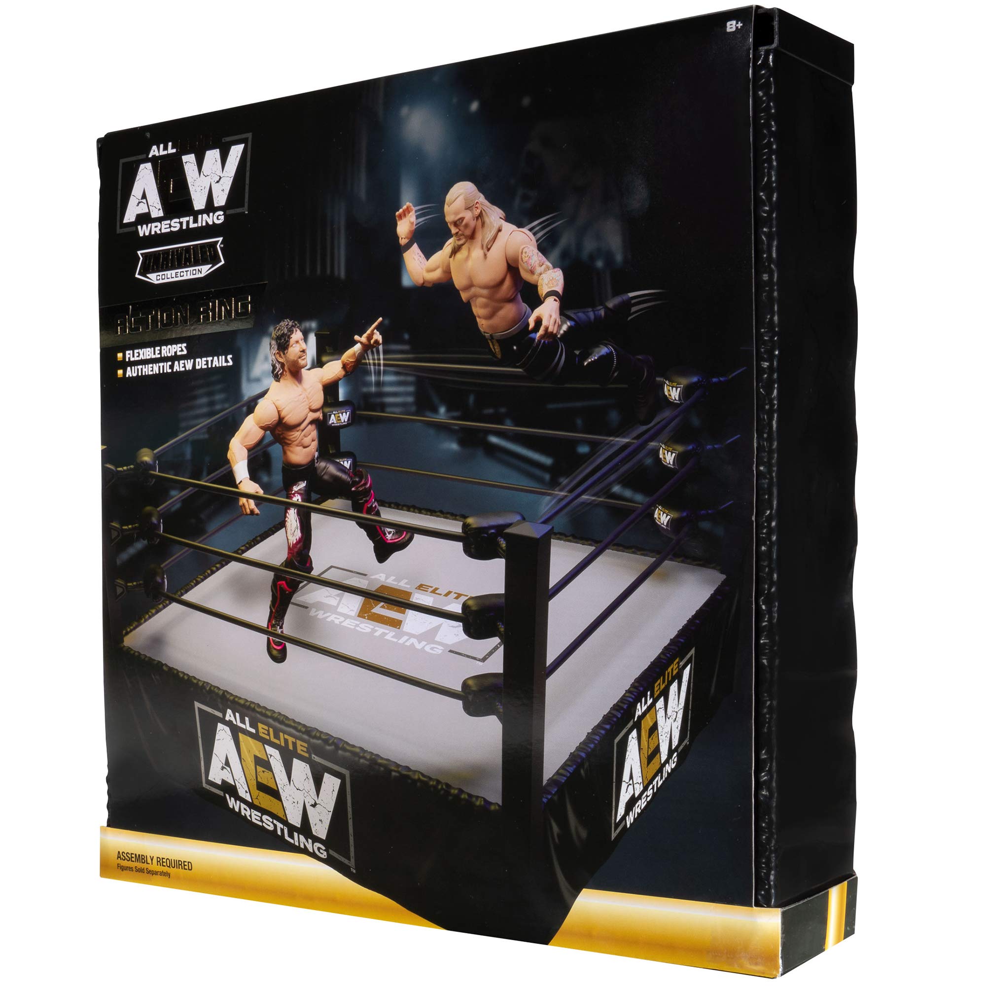 All Elite Wrestling Unrivaled Collection Action Ring - Authentic Action Ring, with Flexible Tension Ring Ropes