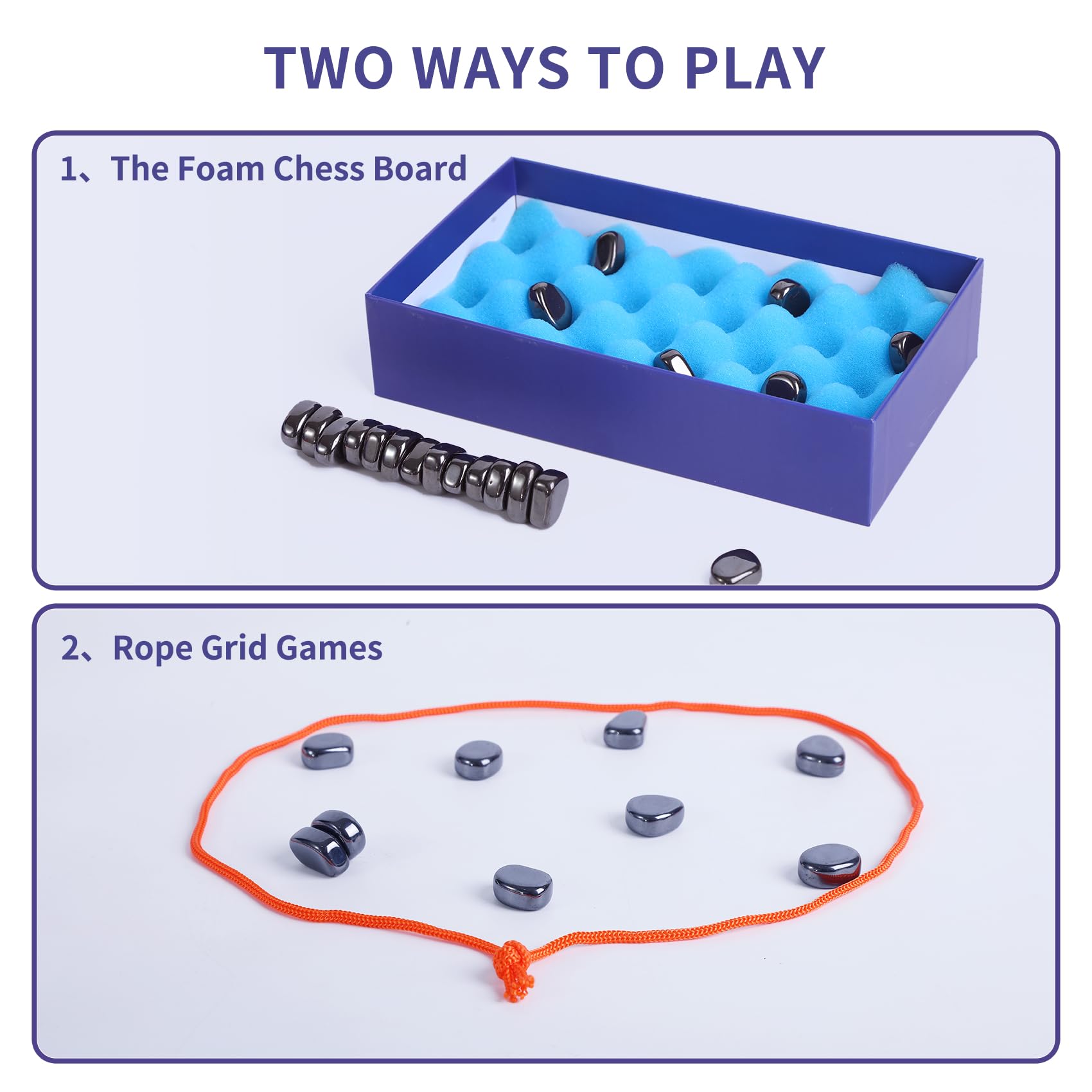 Dippyy Magnetic Chess Game- Magnetic Chess Game with Stones, Magnet Game with String, Magnet Chess Game, Puzzle Strategy Games for Kids and Adults with 2 Ways to Play