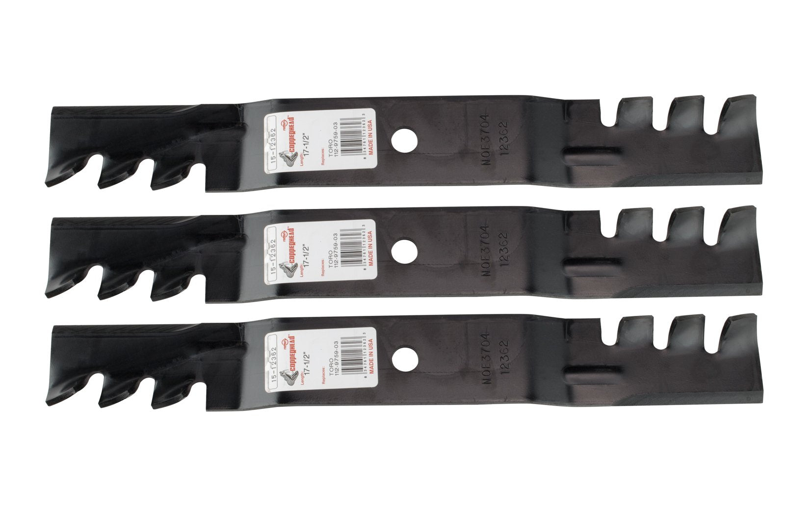 3 Rotary Copperhead Toothed Mulching Mower Blades Fit Toro Timecutter Z 5000 Series 50 Deck 112-9759-03 110-6837-03