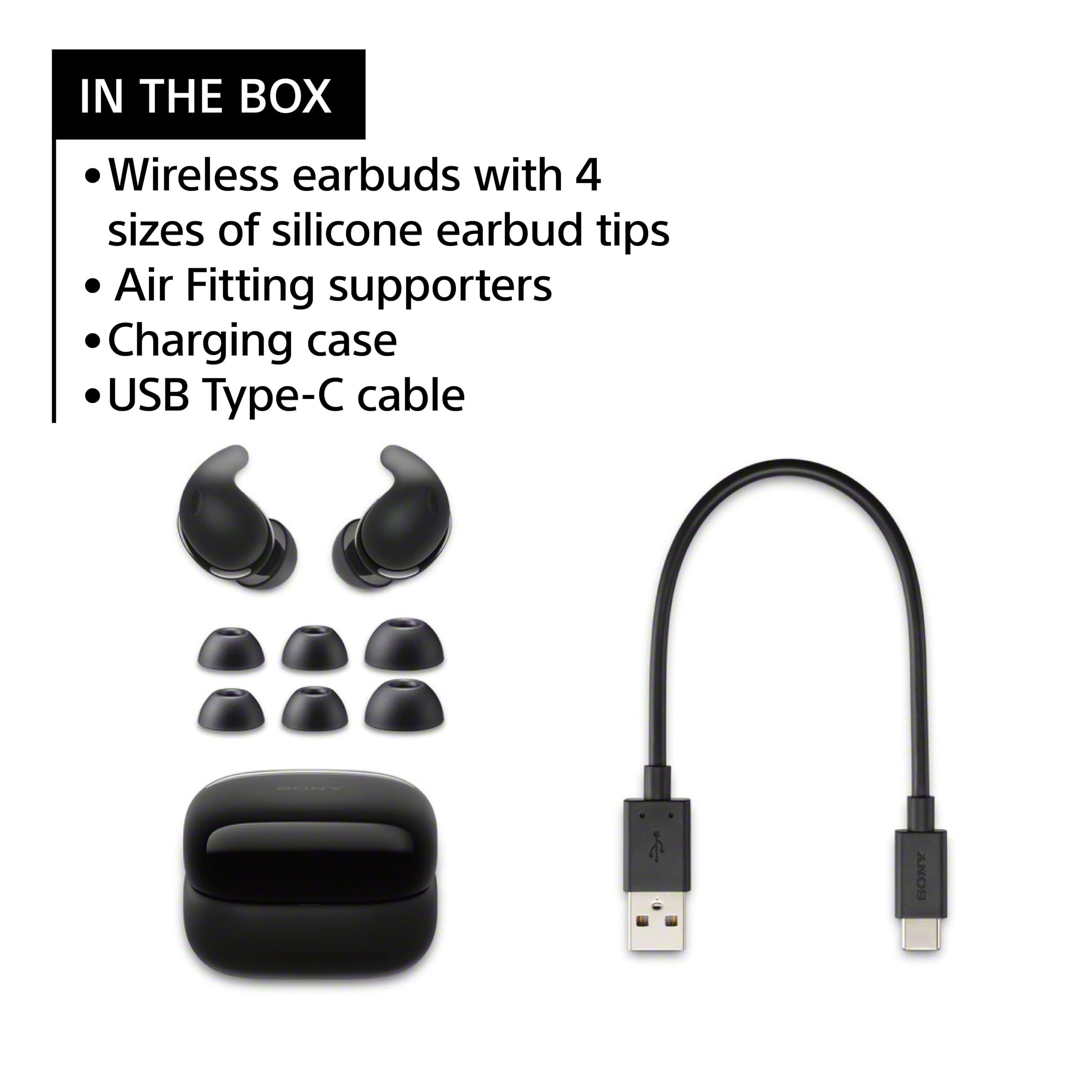 Sony LinkBuds Fit Truly Wireless Noise Canceling Earbud Headphones, Small & Light with Newly Developed Air Fitting Supporters, White