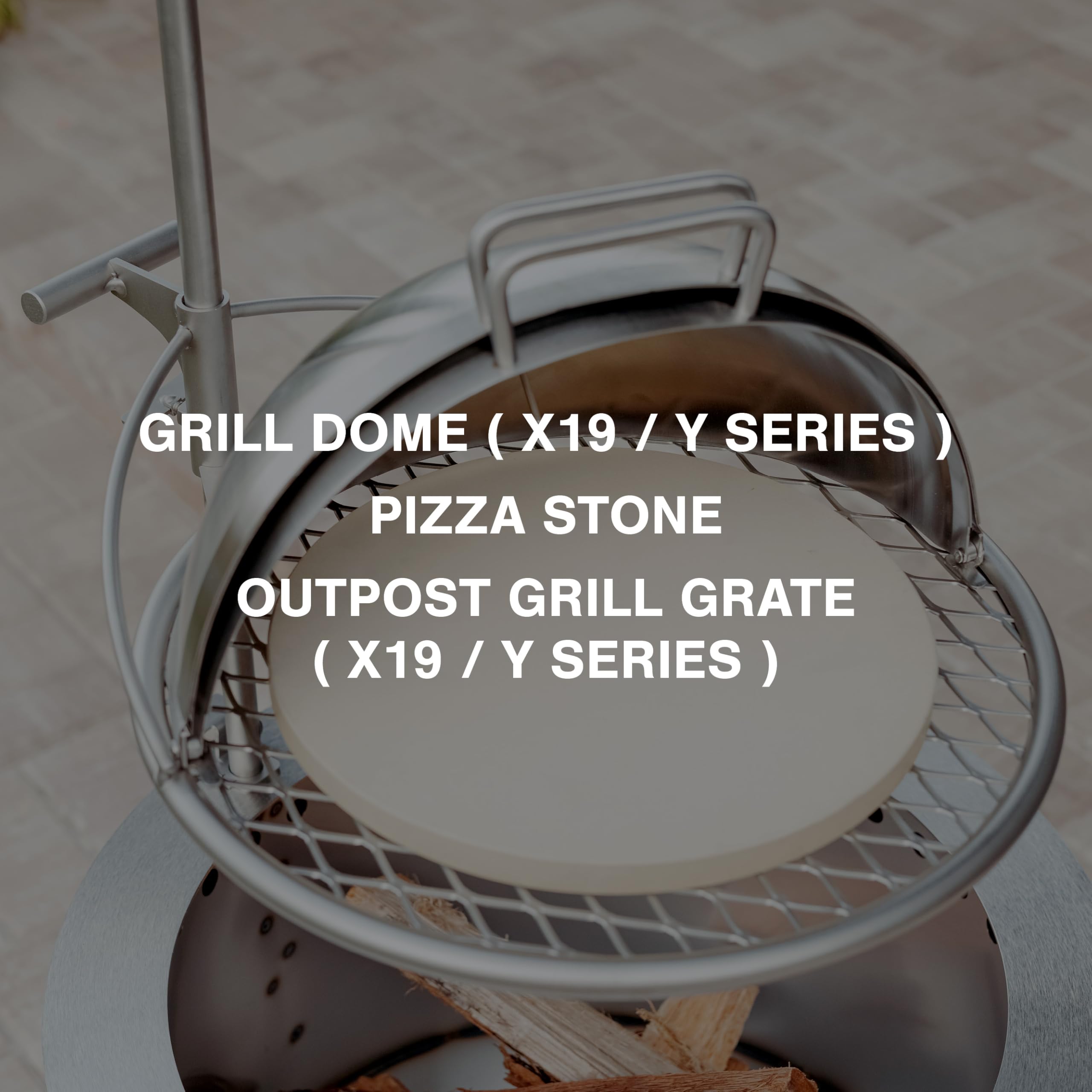 Breeo Grill Dome and Outpost Grill Bundle – Hinged Stainless Steel Dome w/Built-in Thermometer, Griddle Accessories Kit, Outdoor Set for Live-Fire Cooking – Fits X/19, Y Series